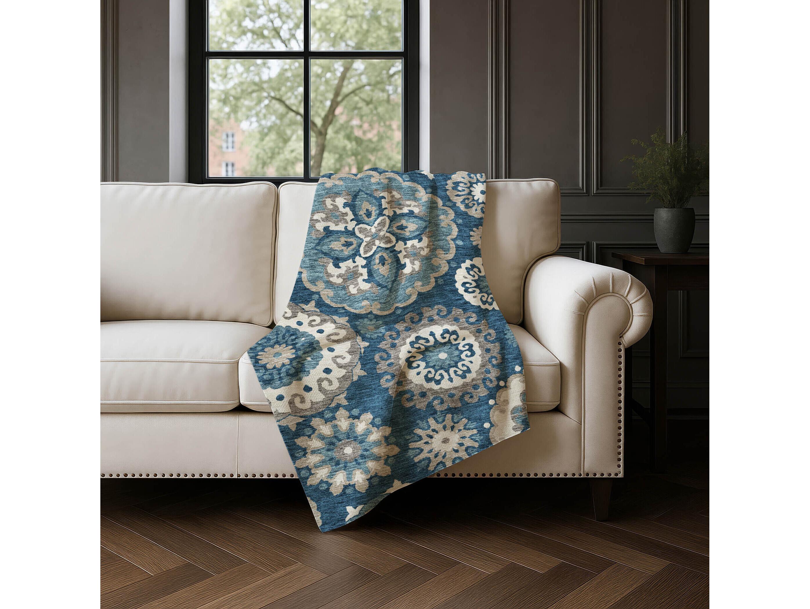 Dalyn Sherpa Blue Polyester Throw