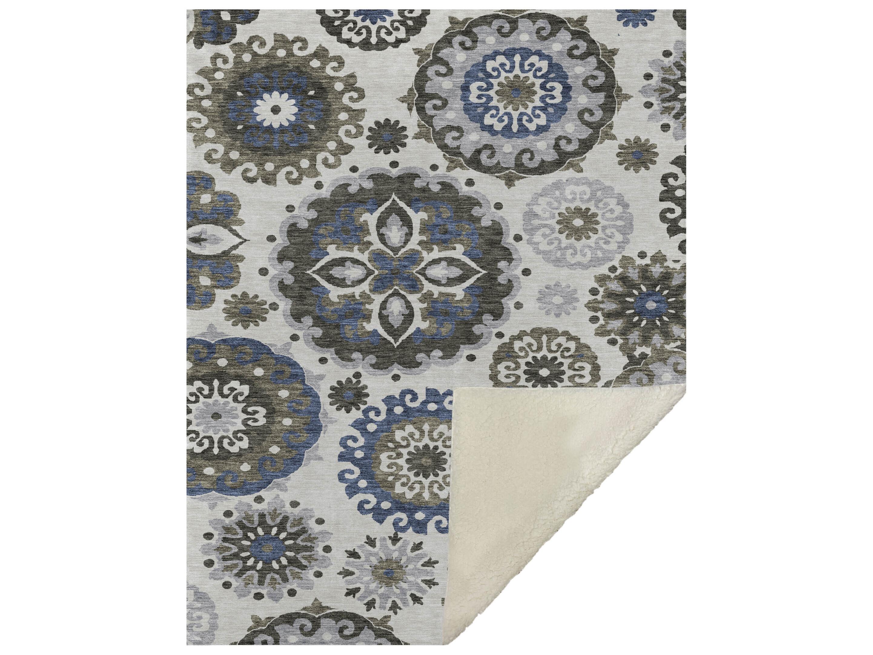 Dalyn Sherpa Gray Polyester Throw