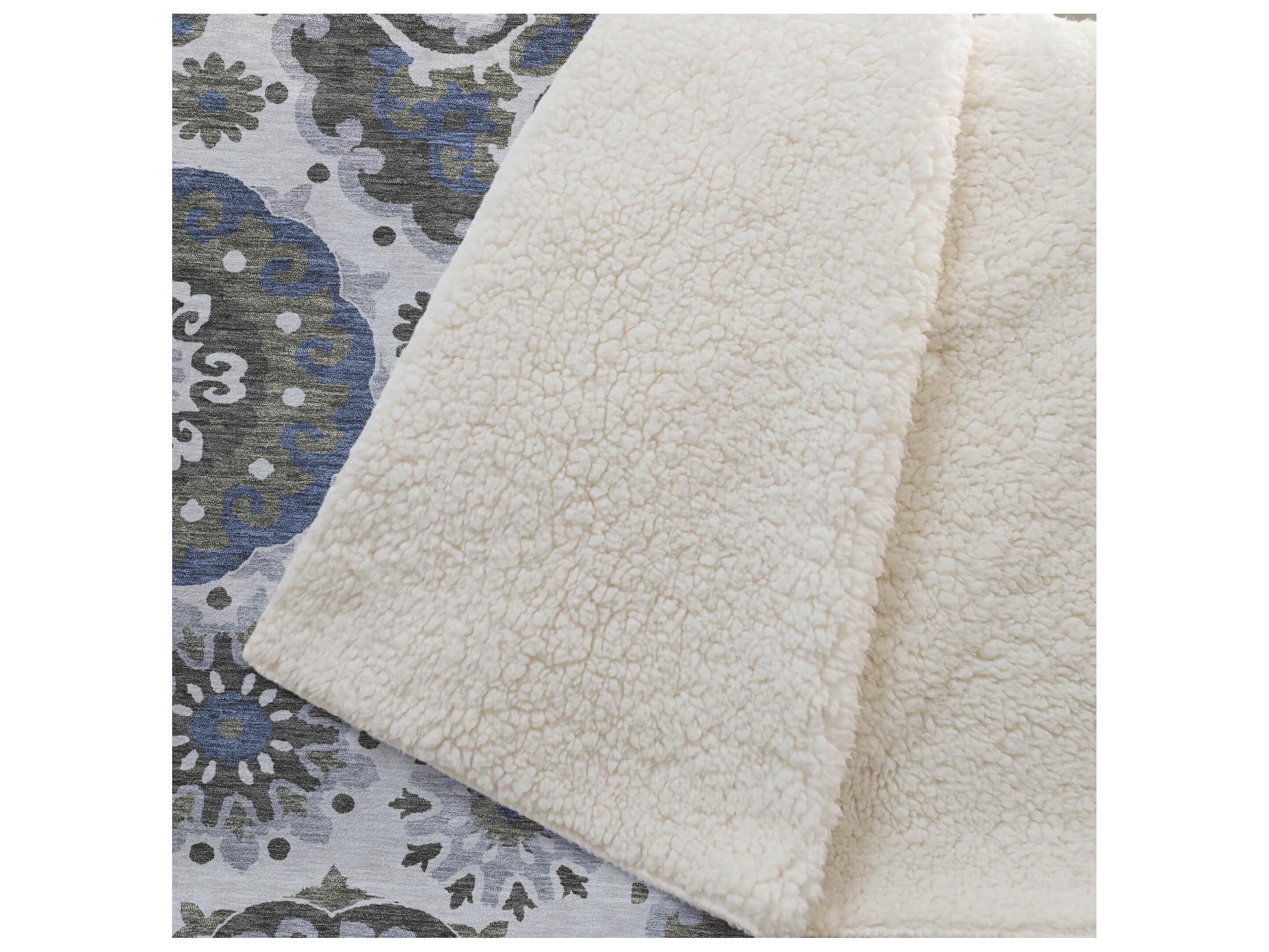 Dalyn Sherpa Gray Polyester Throw