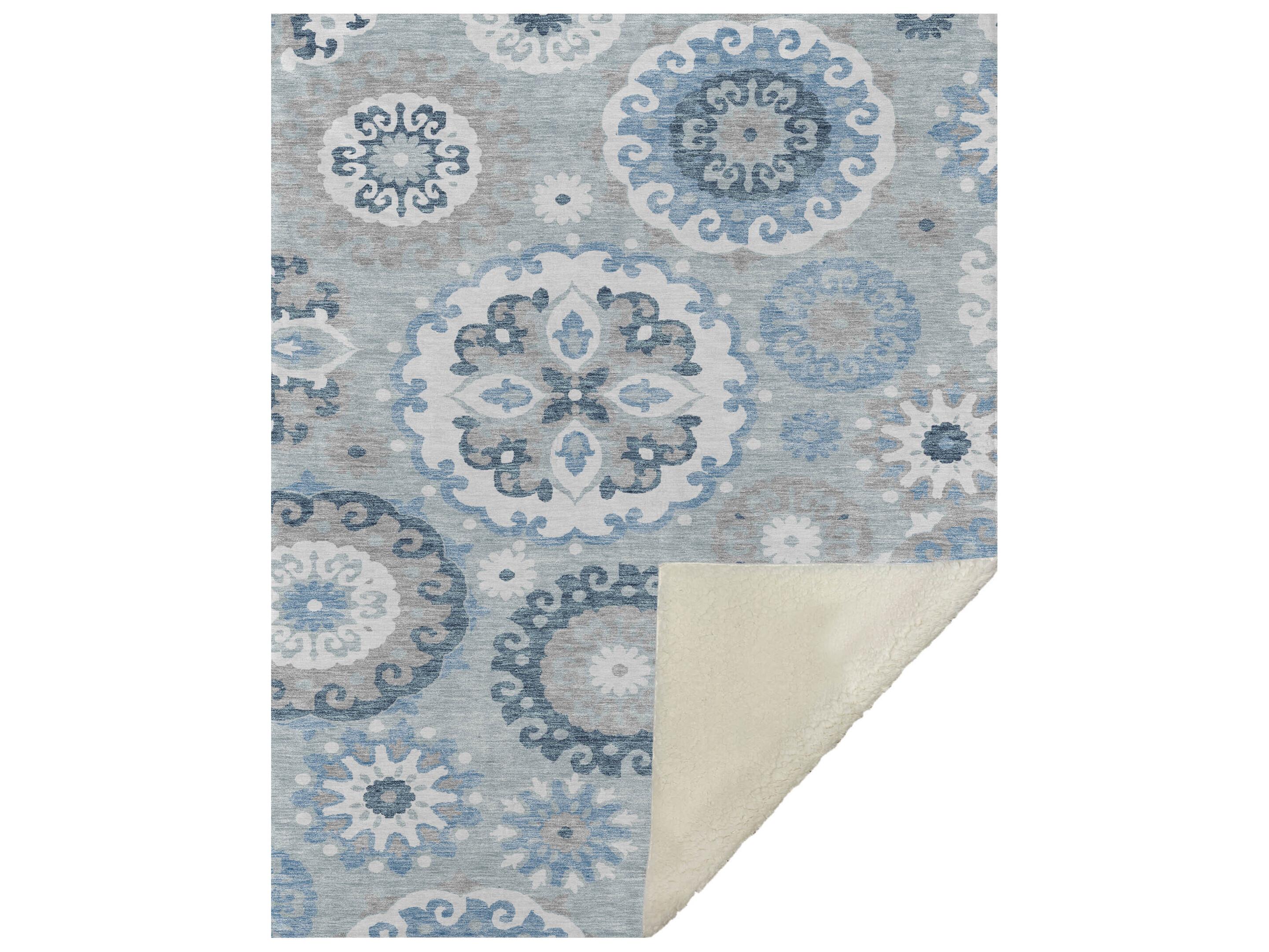 Dalyn Sherpa Blue Polyester Throw