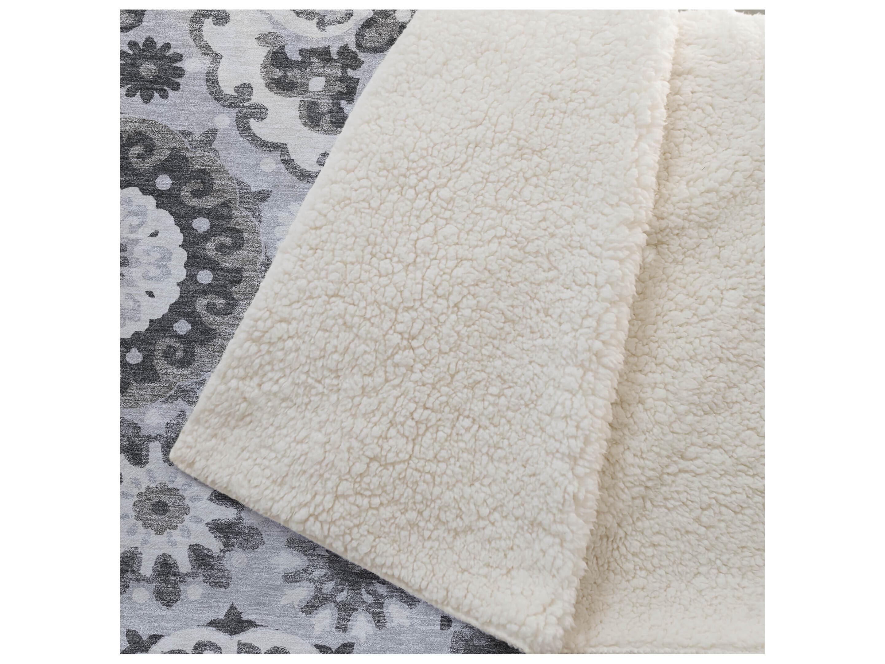 Dalyn Sherpa Gray Polyester Throw