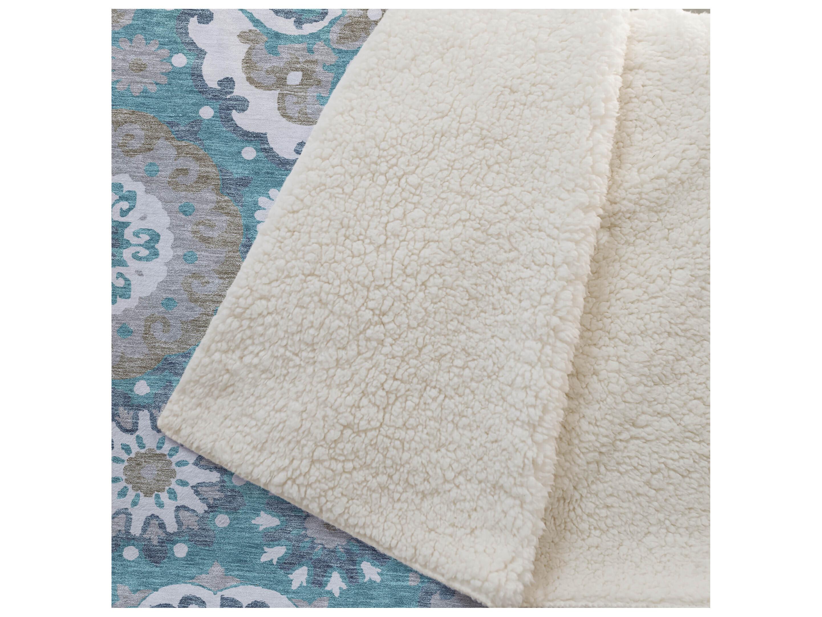 Dalyn Sherpa Teal Polyester Throw