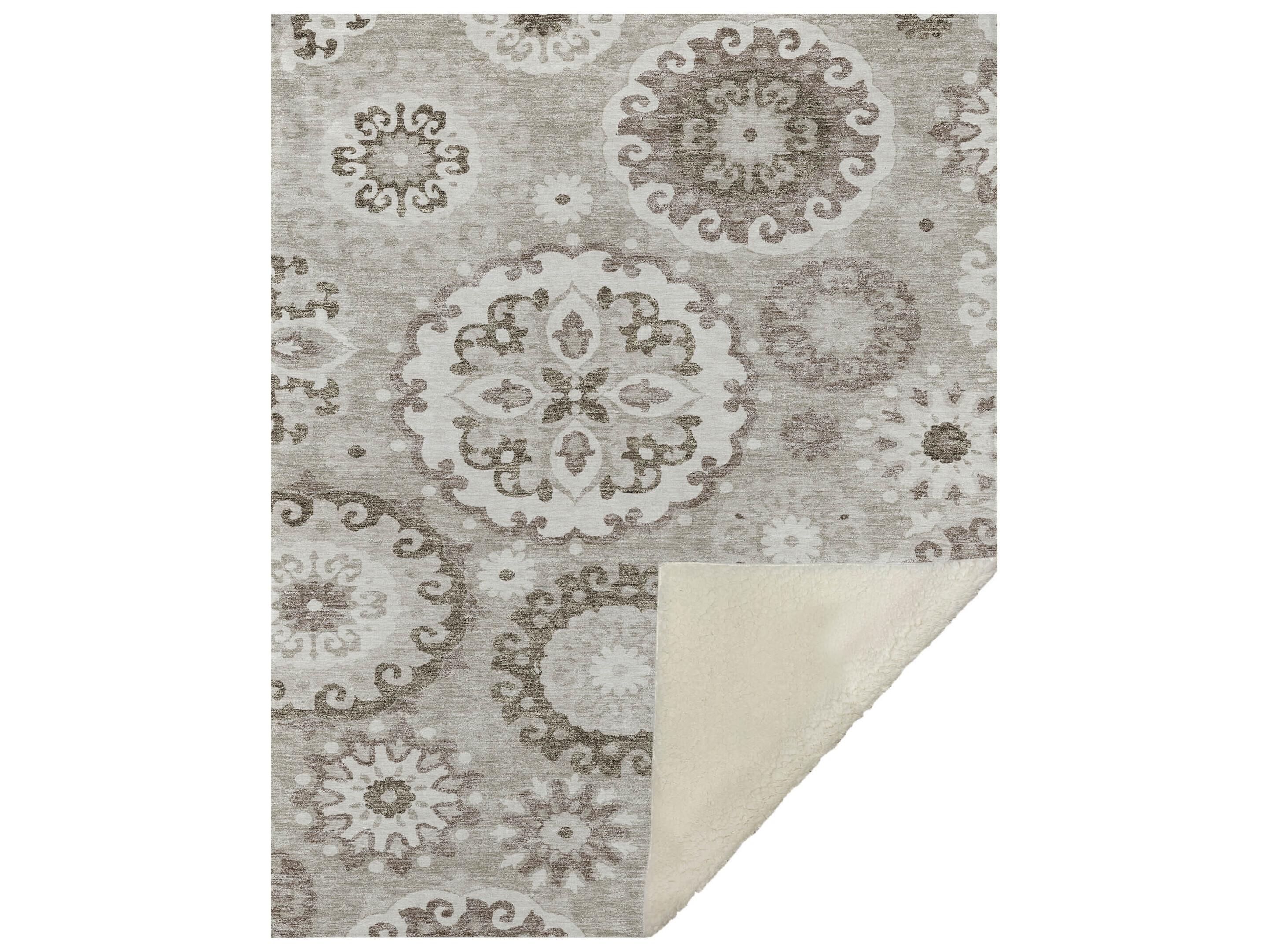 Dalyn Sherpa Brown Polyester Throw