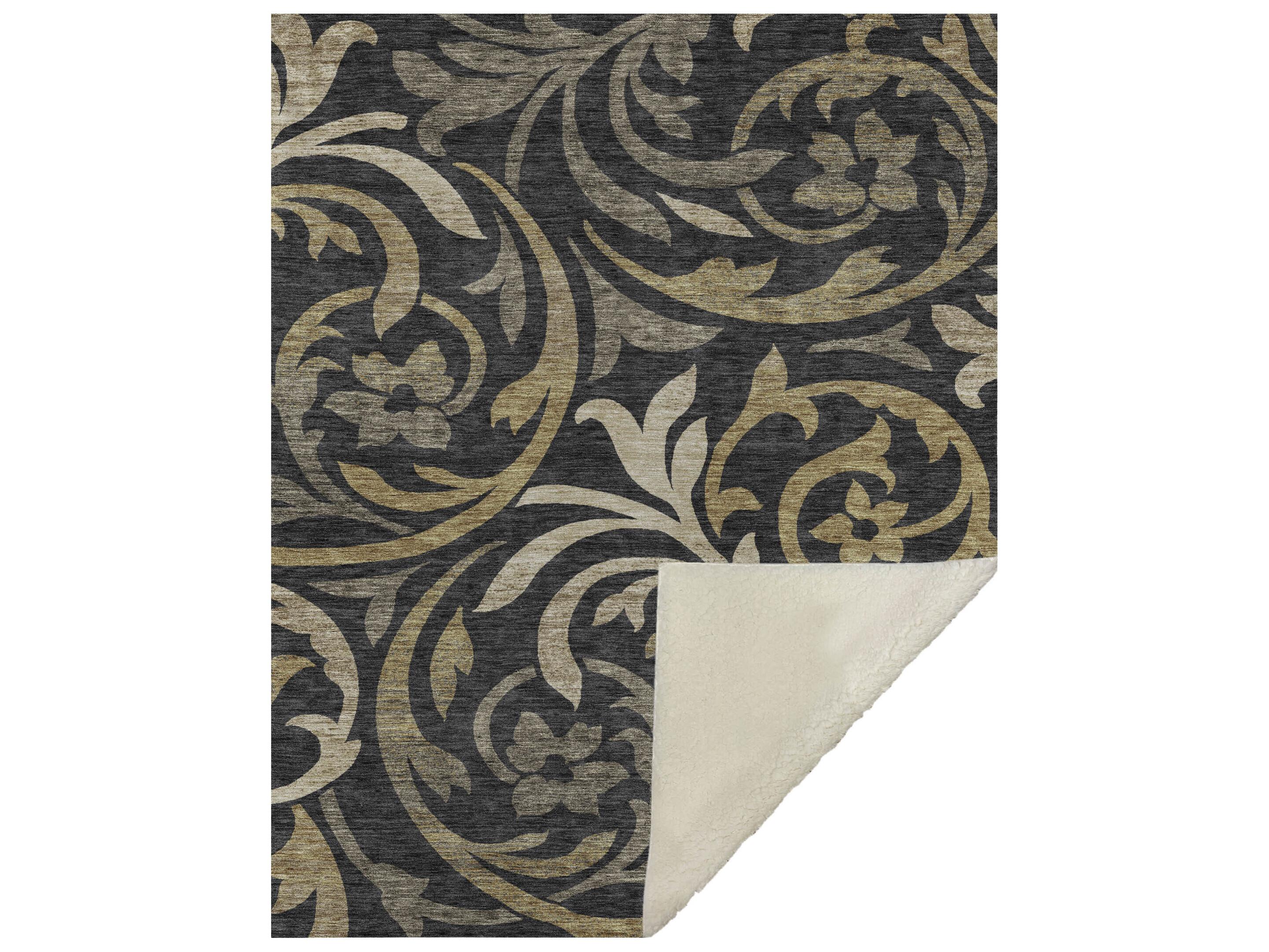 Dalyn Sherpa Black Polyester Throw