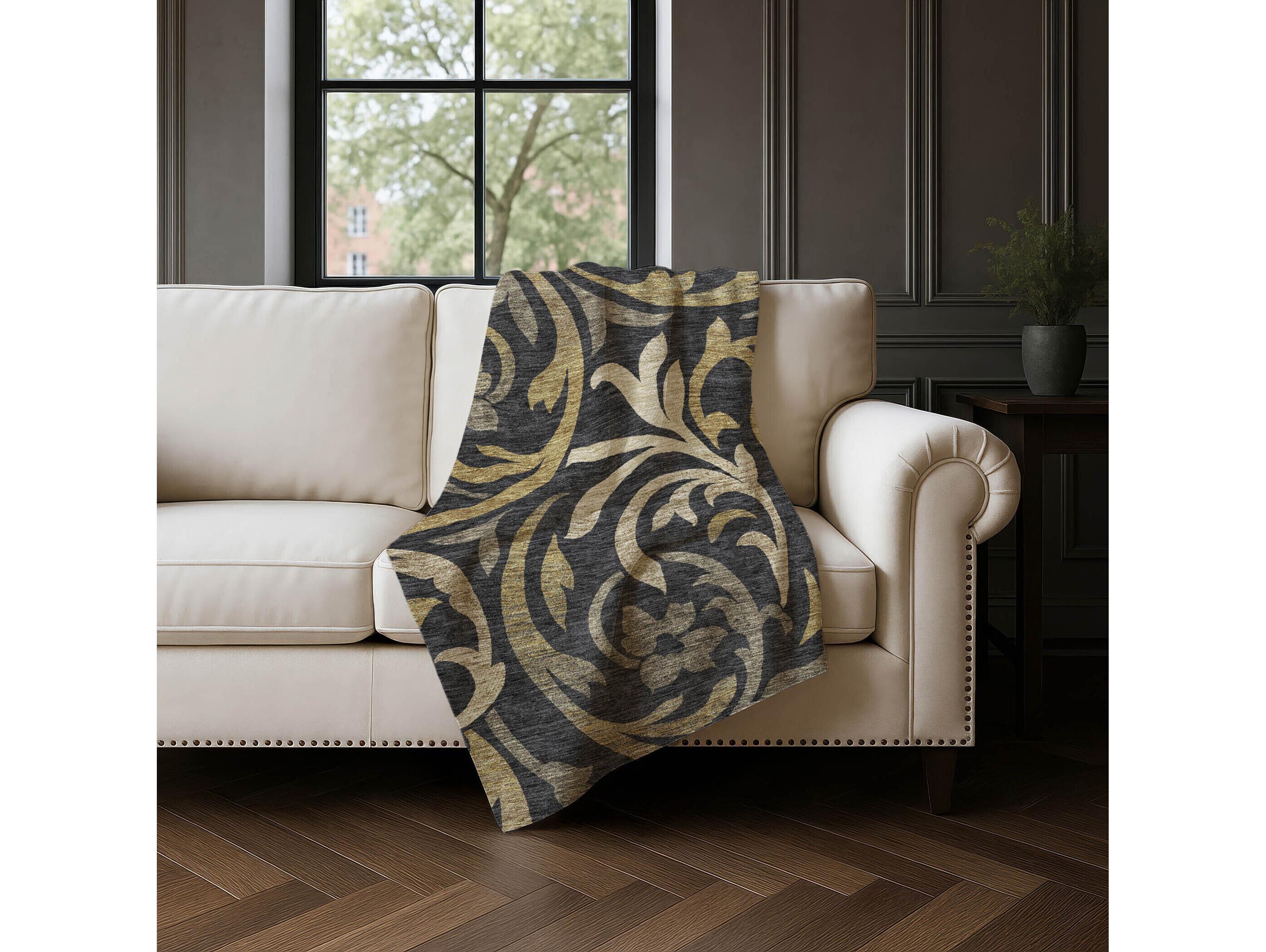 Dalyn Sherpa Black Polyester Throw