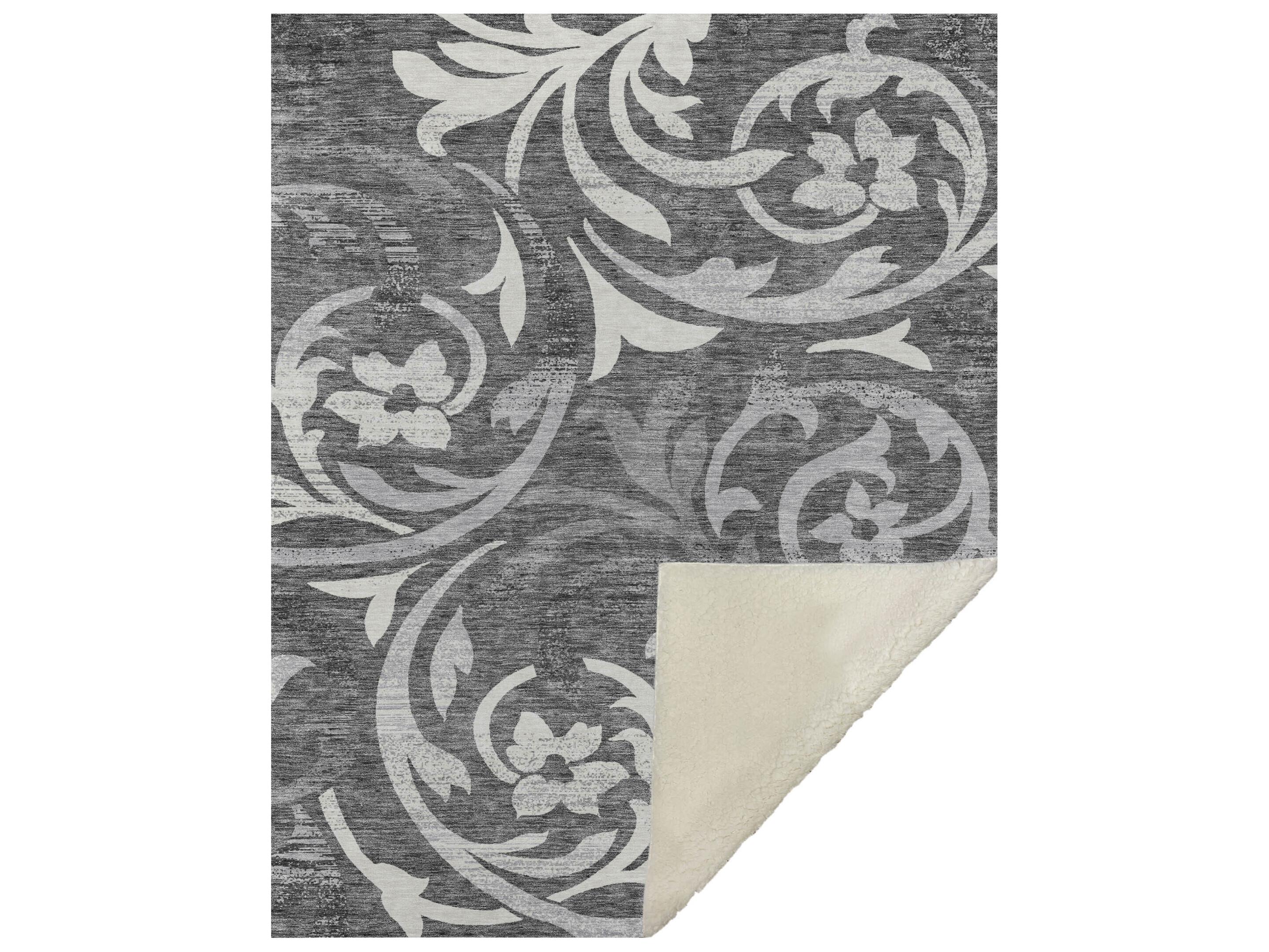 Dalyn Sherpa Gray Polyester Throw