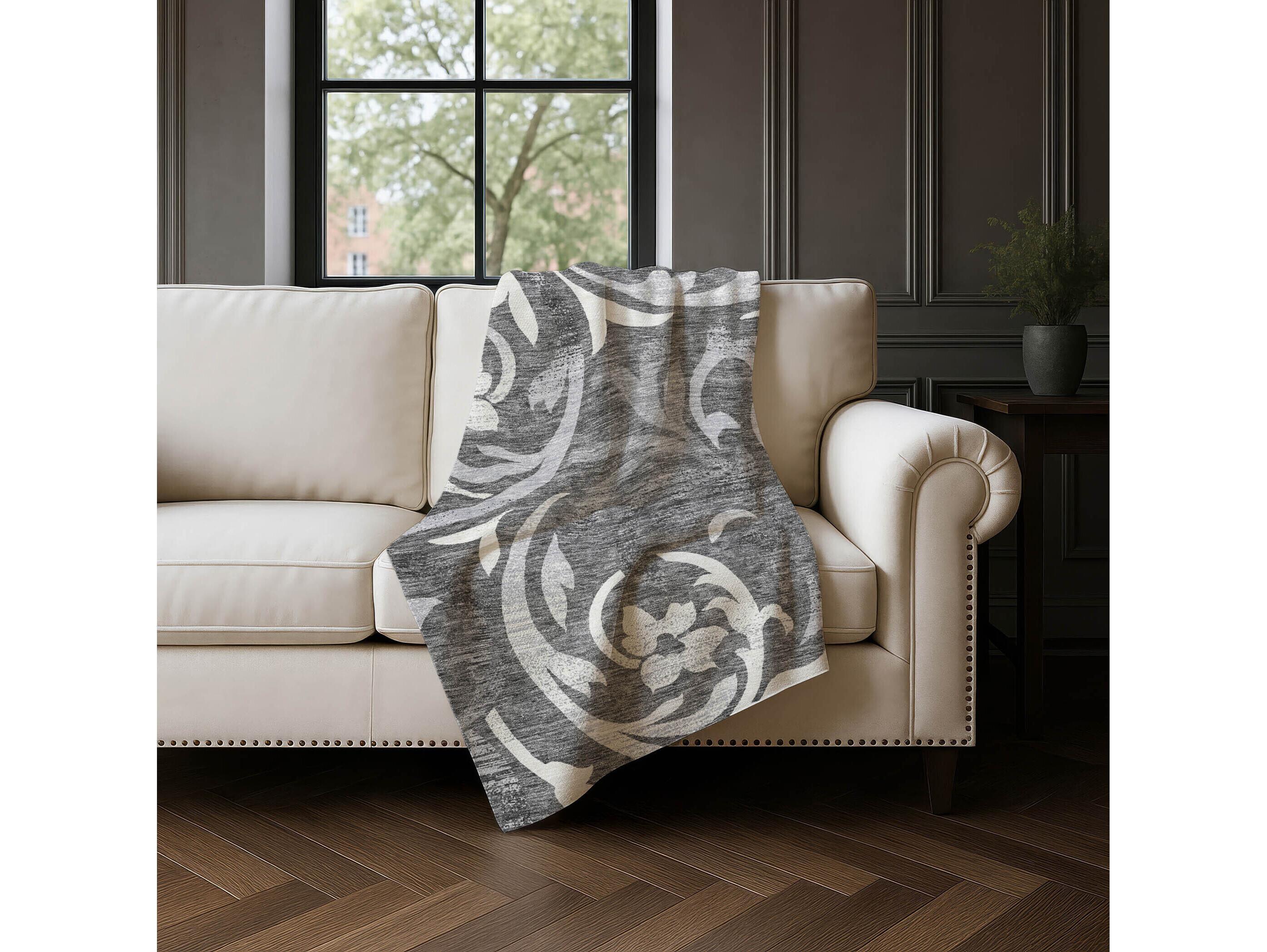 Dalyn Sherpa Gray Polyester Throw