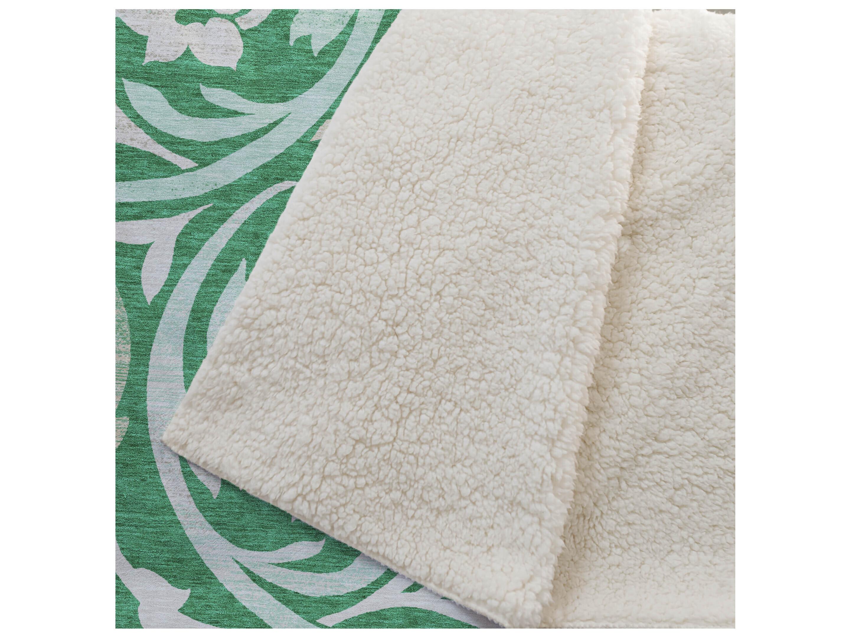 Dalyn Sherpa Green Polyester Throw