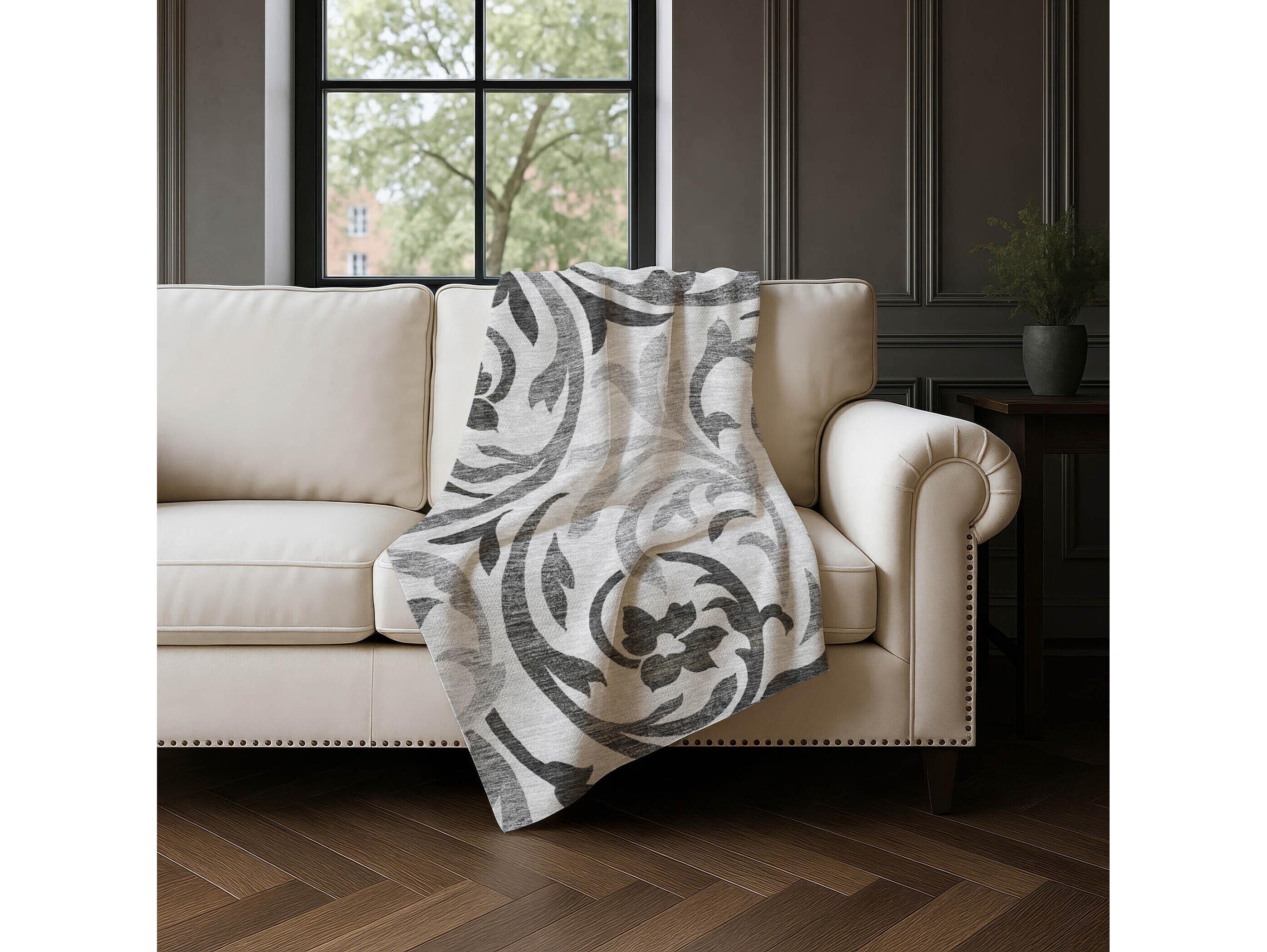Dalyn Sherpa Gray Polyester Throw