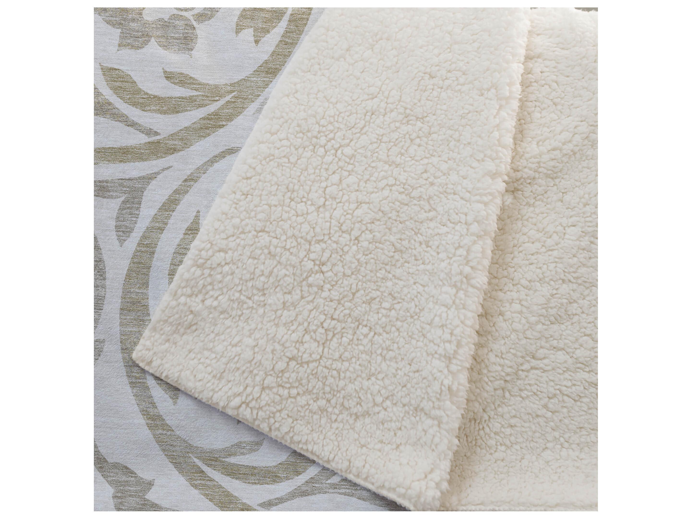 Dalyn Sherpa Ivory Polyester Throw