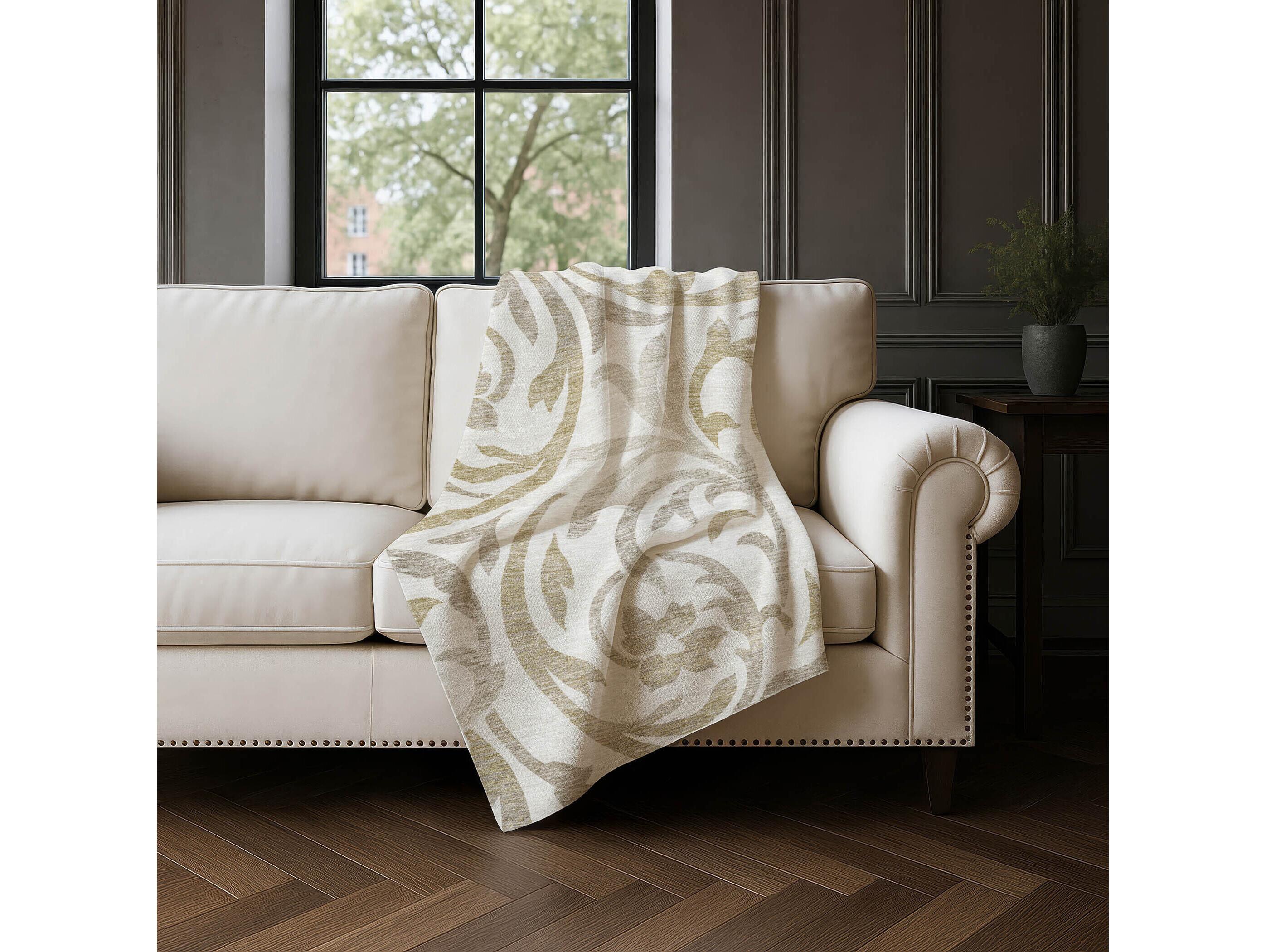 Dalyn Sherpa Ivory Polyester Throw