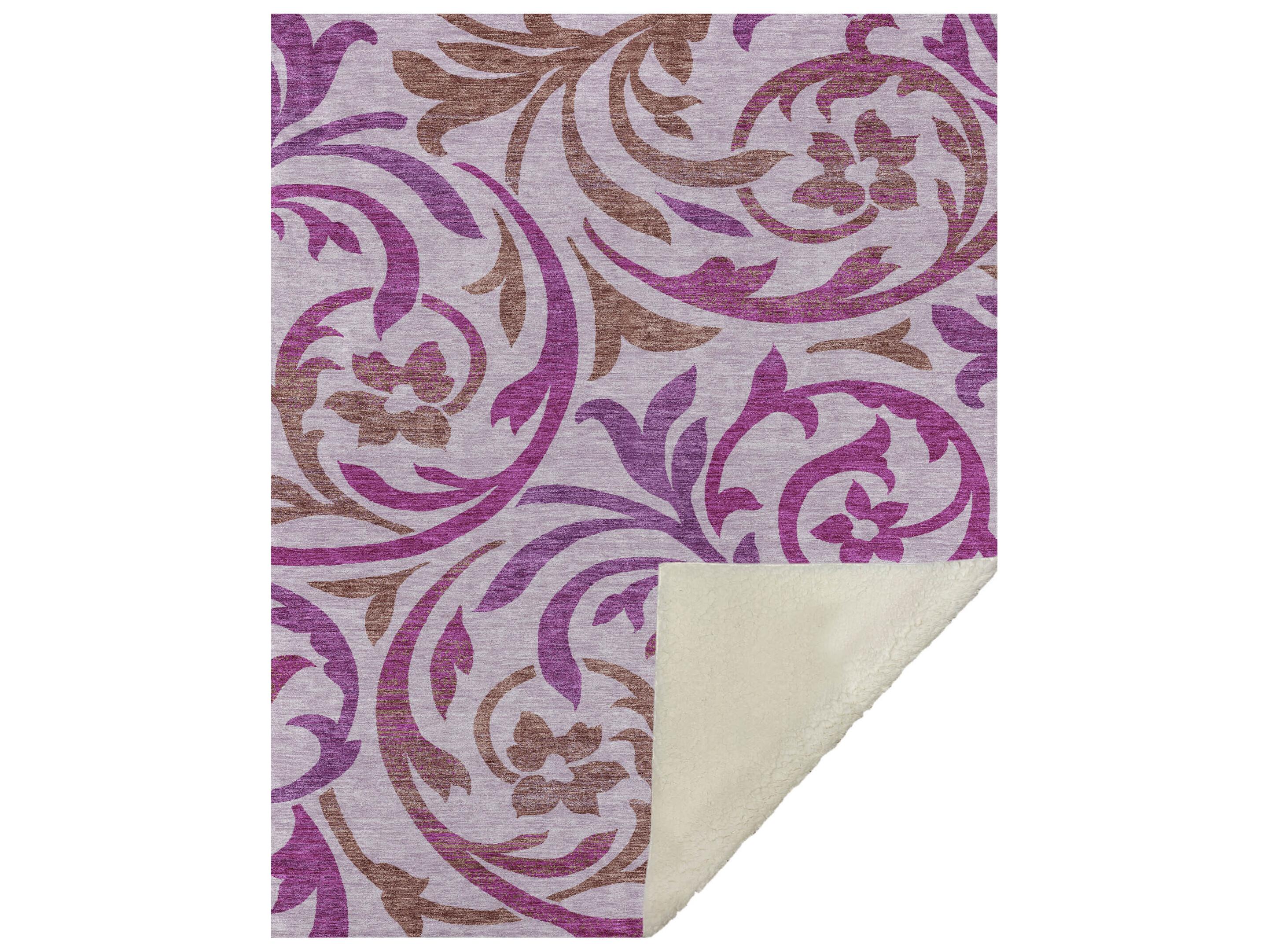 Dalyn Sherpa Purple Polyester Throw
