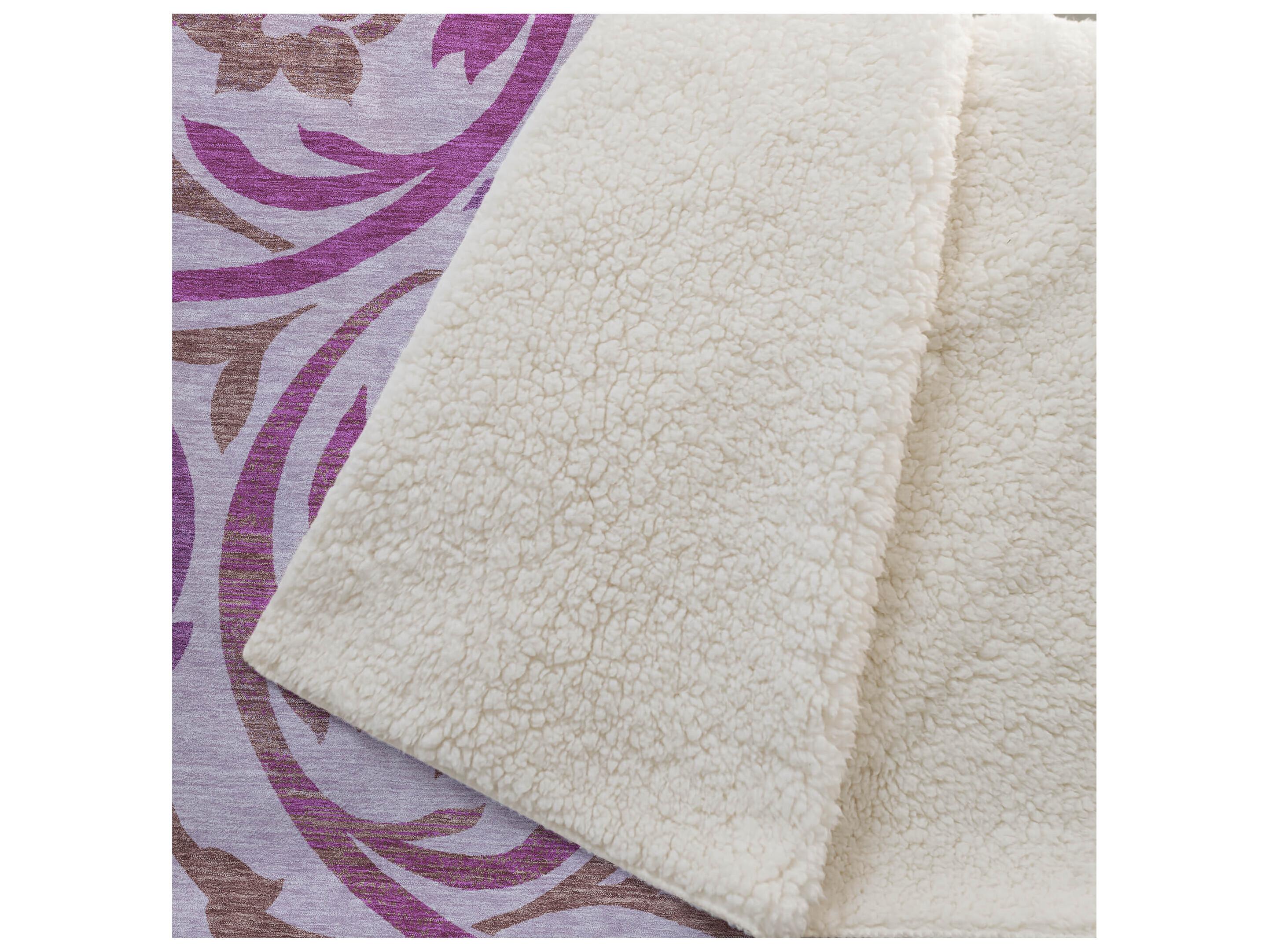 Dalyn Sherpa Purple Polyester Throw