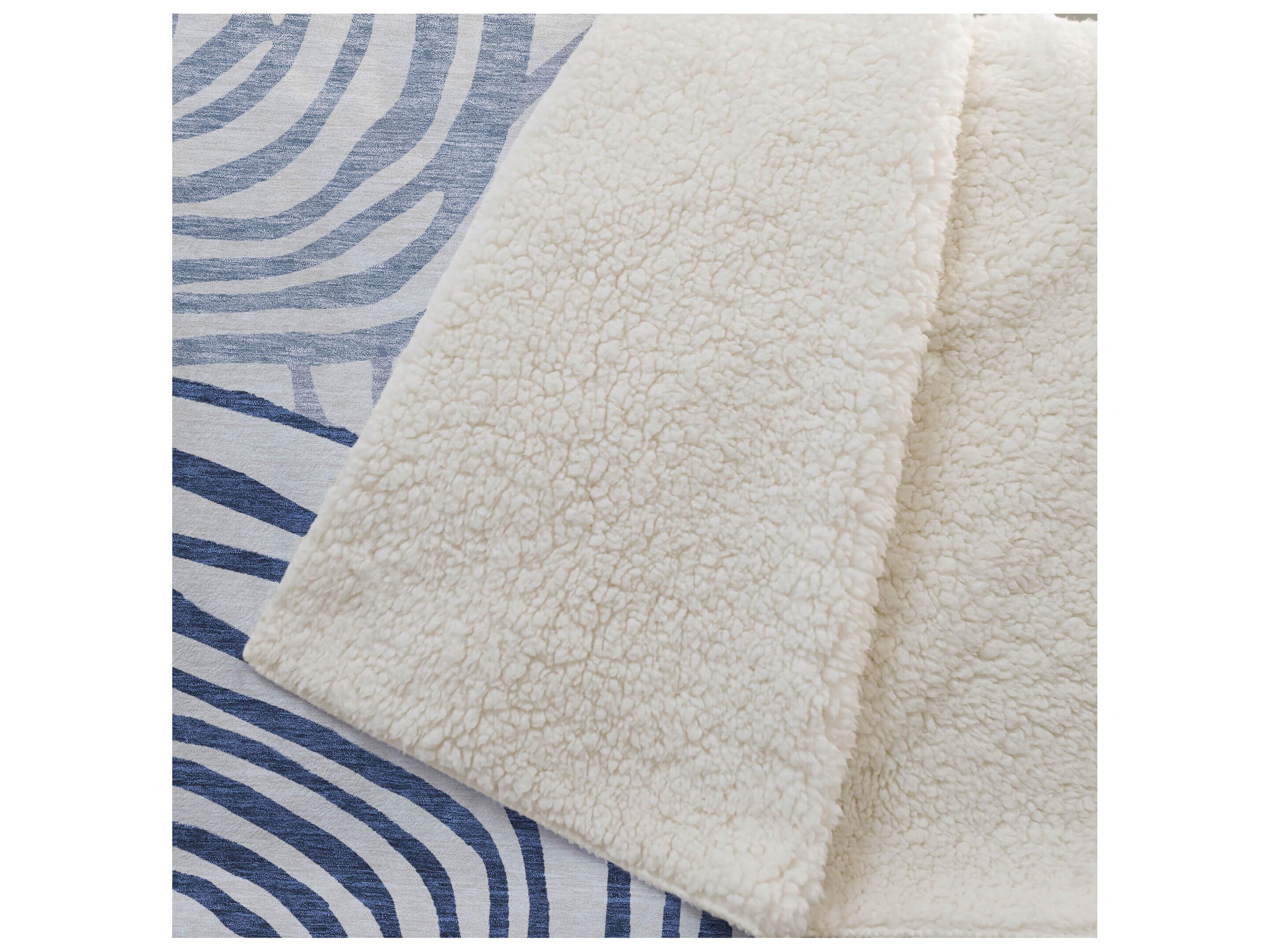 Dalyn Sherpa Blue Polyester Throw