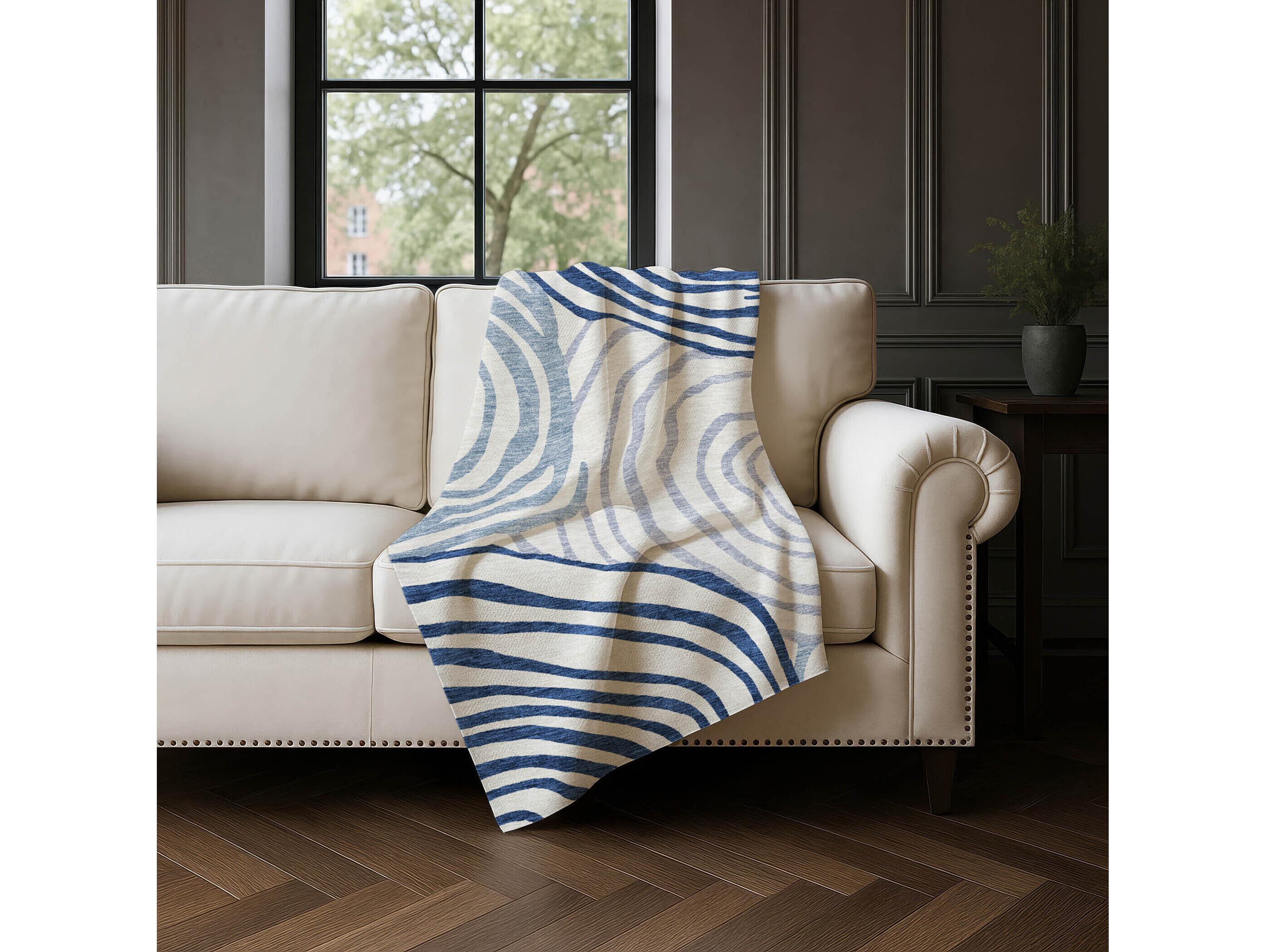 Dalyn Sherpa Blue Polyester Throw