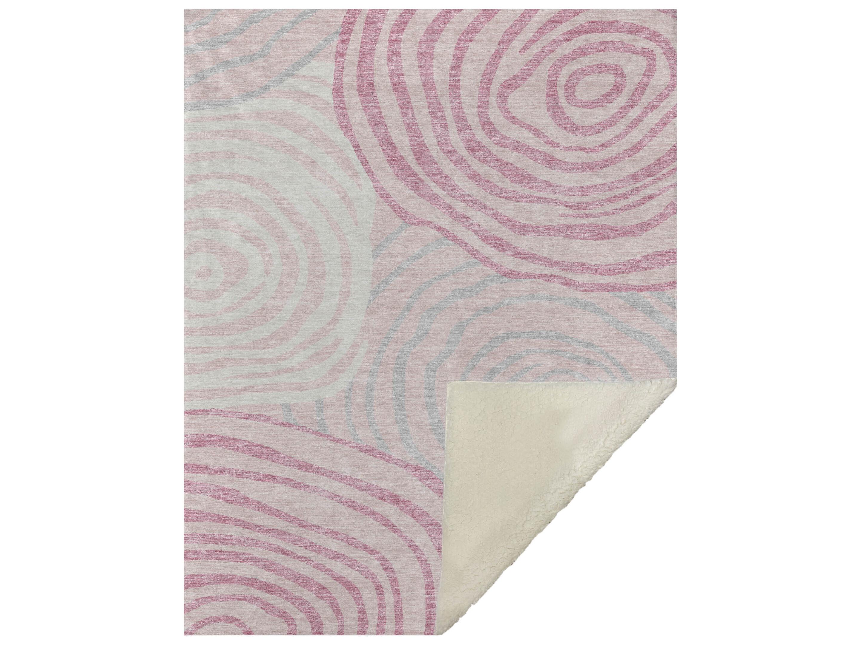 Dalyn Sherpa Pink Polyester Throw