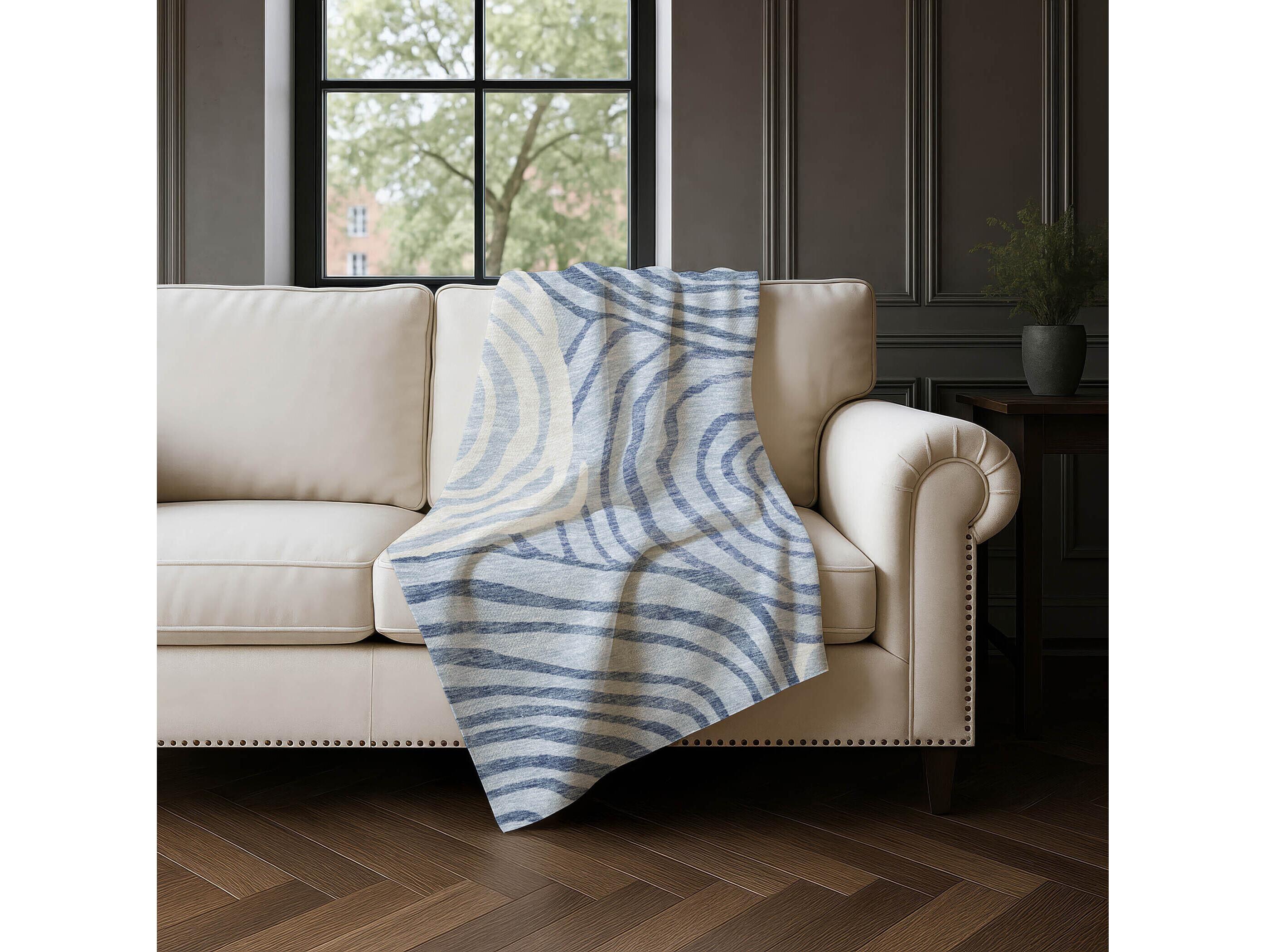 Dalyn Sherpa Blue Polyester Throw