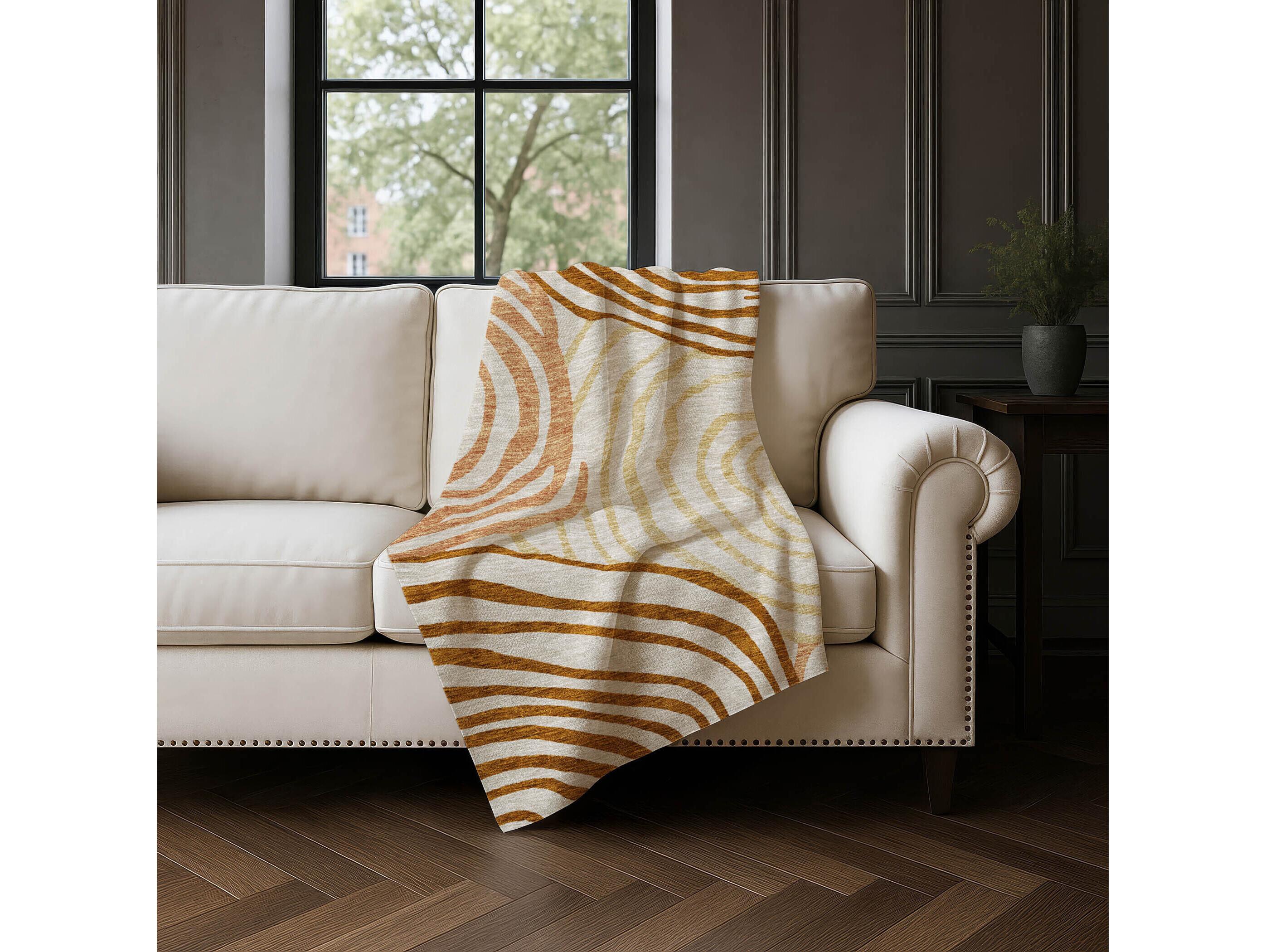 Dalyn Sherpa Orange Polyester Throw