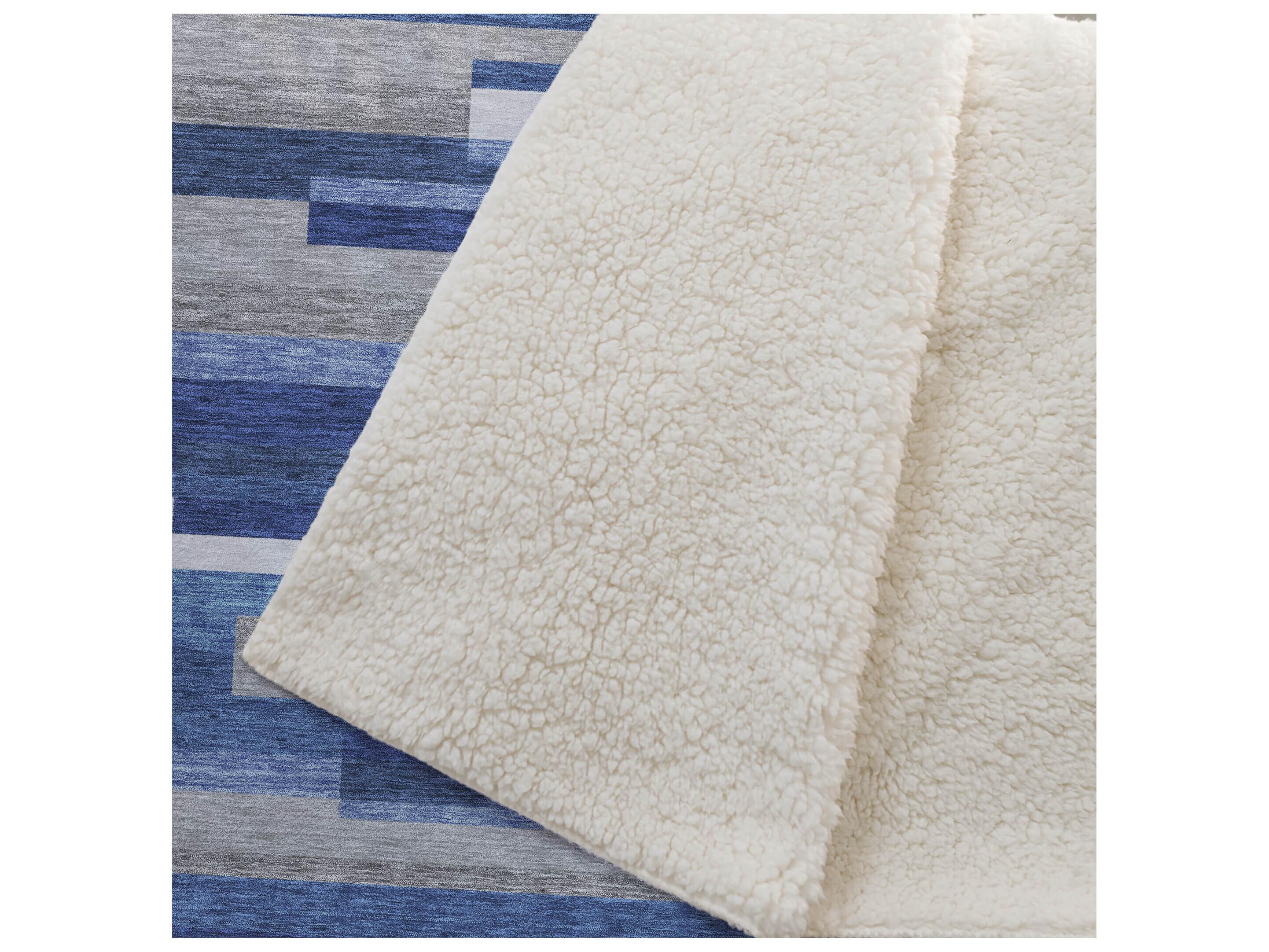 Dalyn Sherpa Blue Polyester Throw