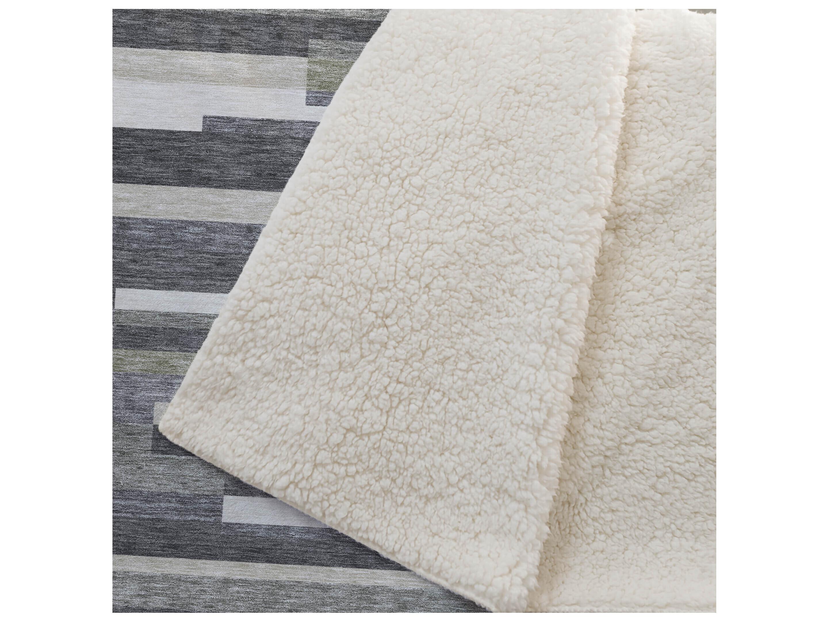 Dalyn Sherpa Gray Polyester Throw