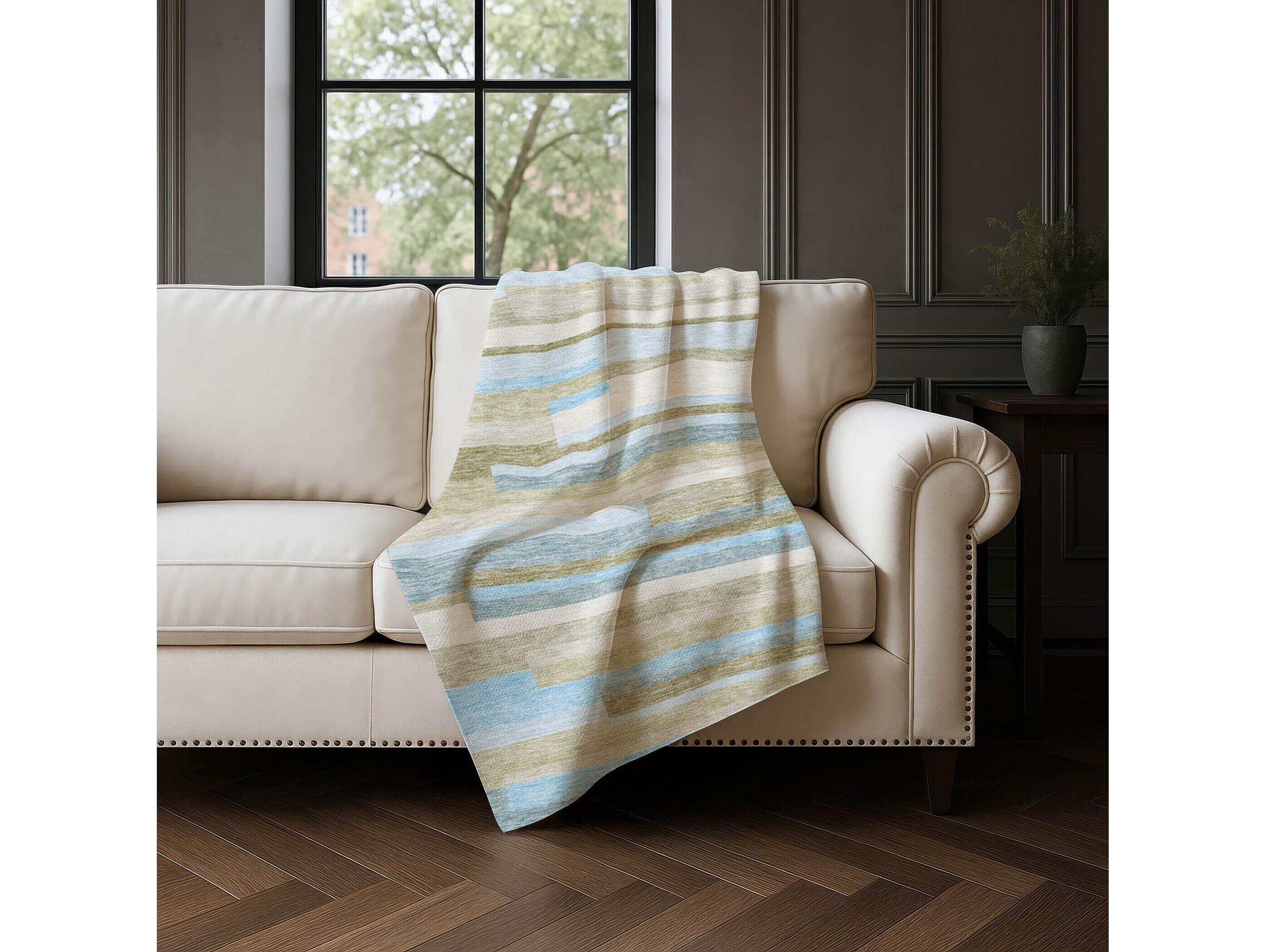 Dalyn Sherpa Blue Polyester Throw