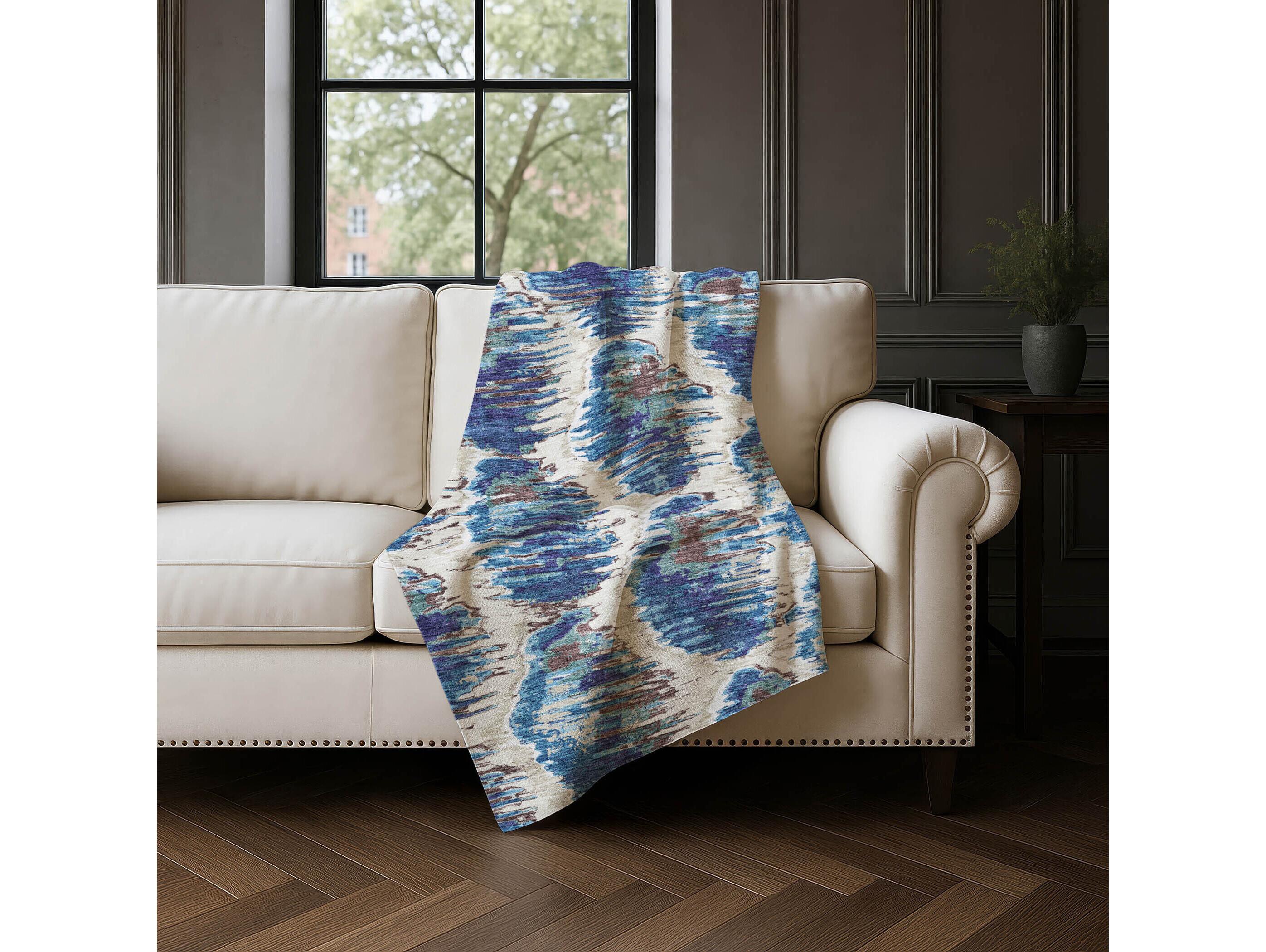 Dalyn Sherpa Blue Polyester Throw