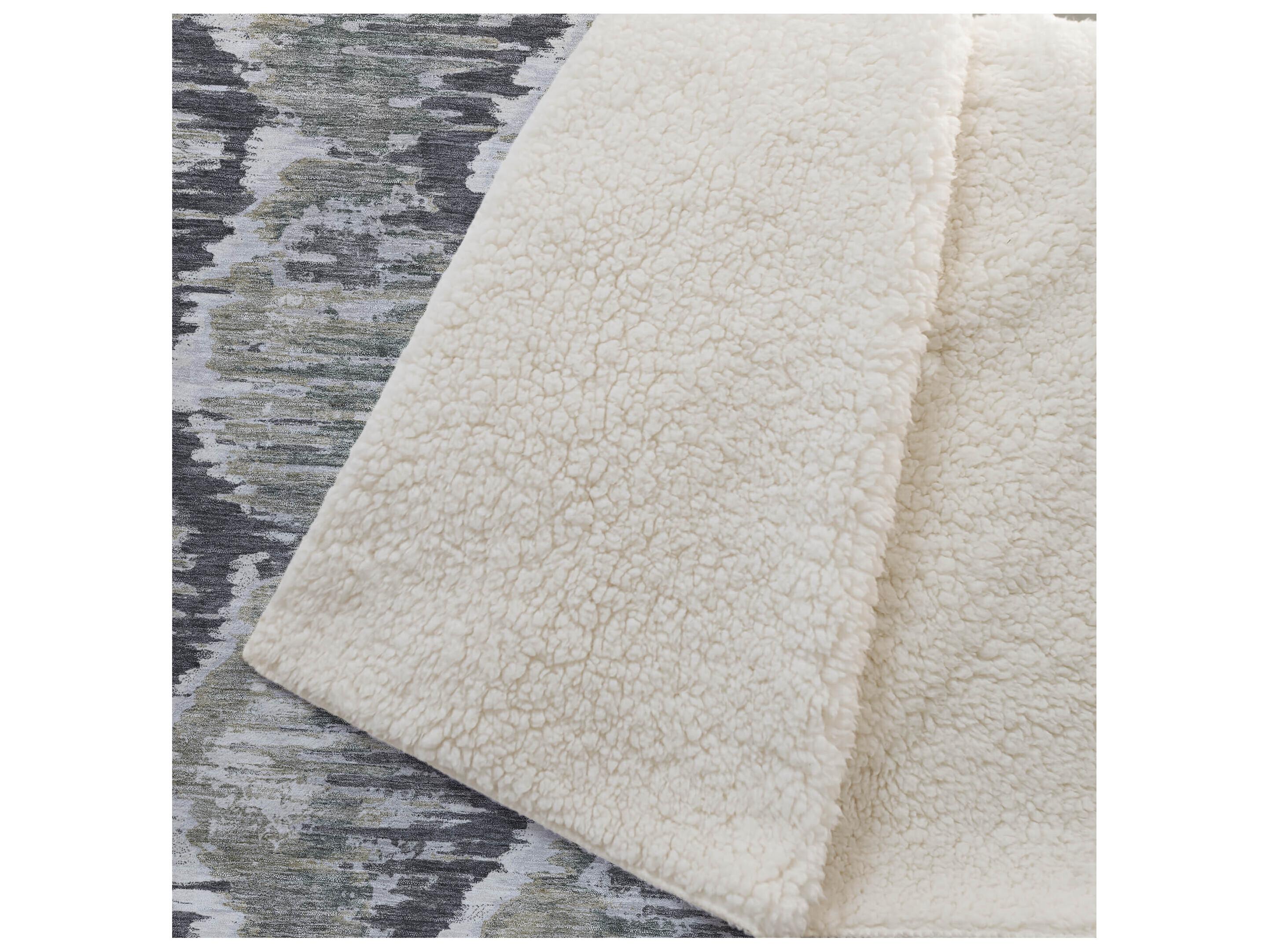 Dalyn Sherpa Gray Polyester Throw