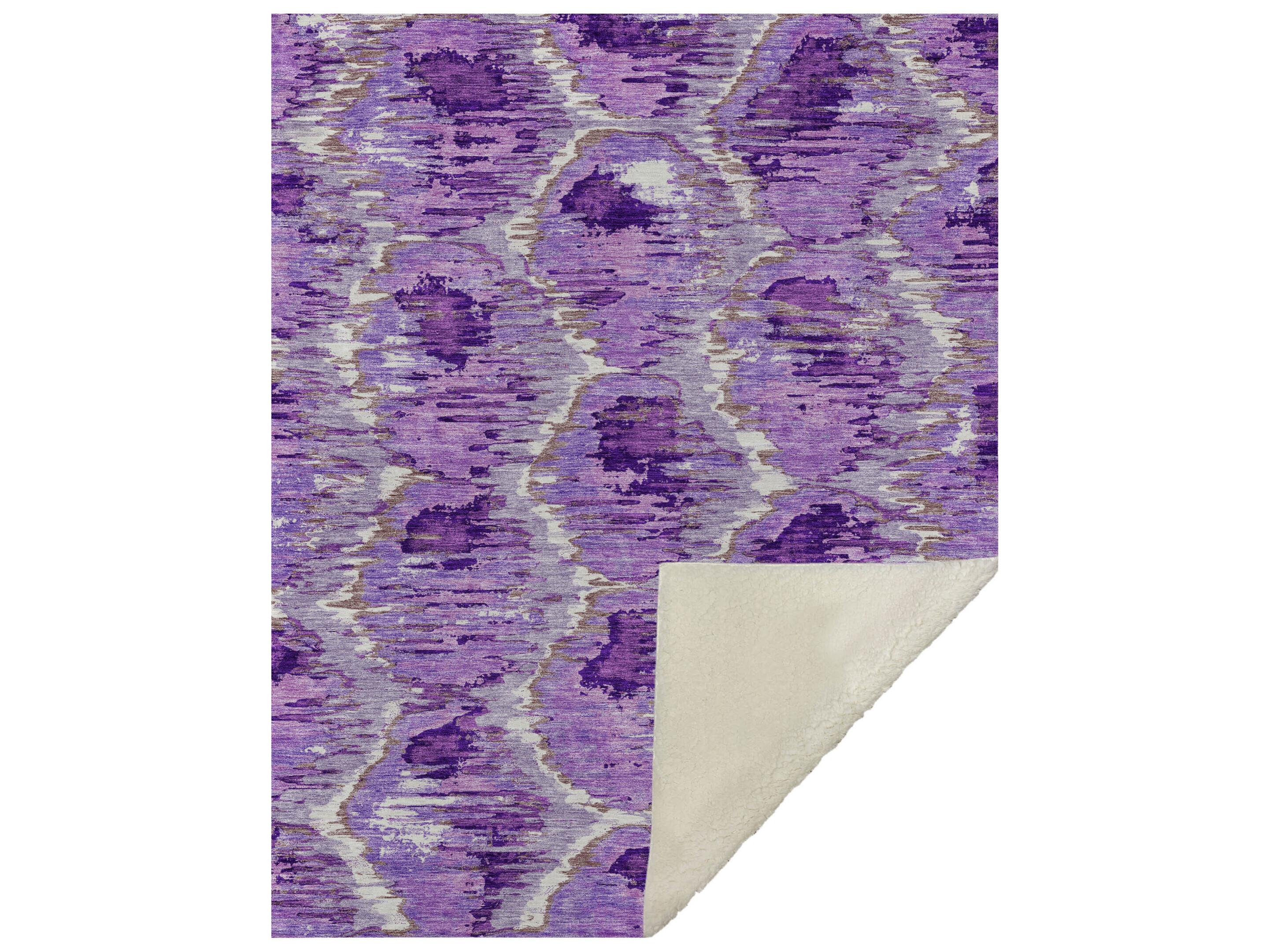 Dalyn Sherpa Purple Polyester Throw