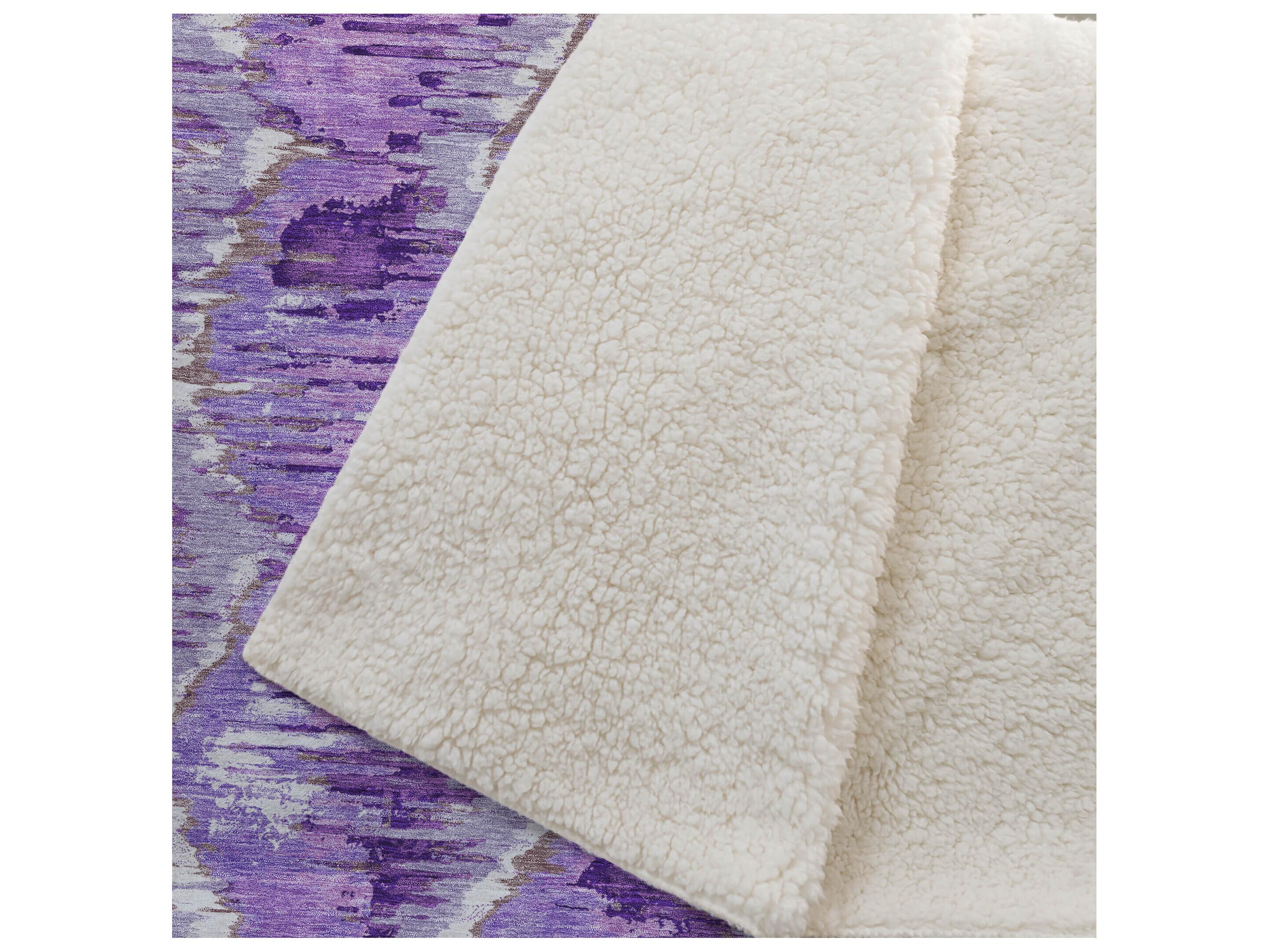 Dalyn Sherpa Purple Polyester Throw