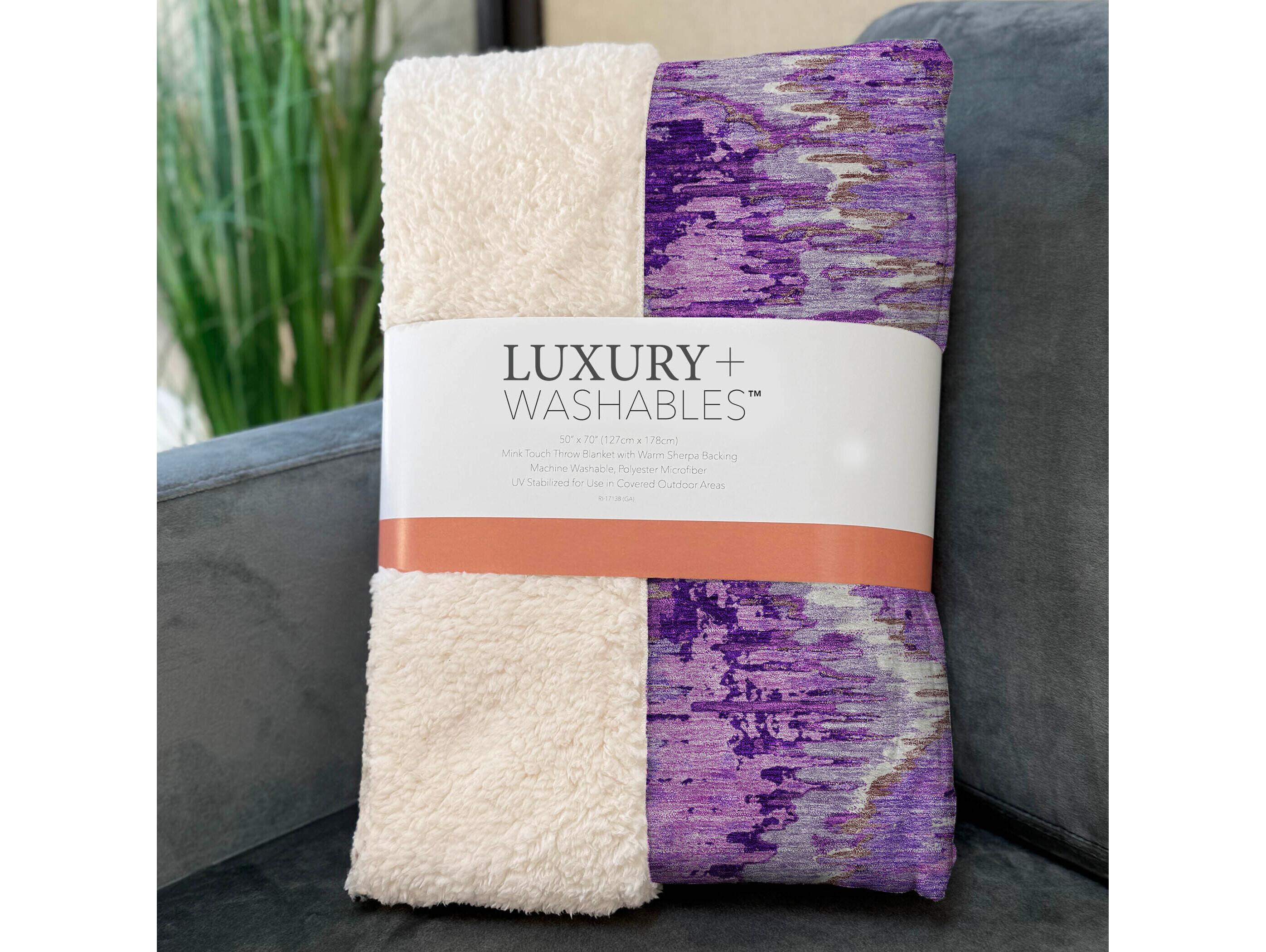 Dalyn Sherpa Purple Polyester Throw