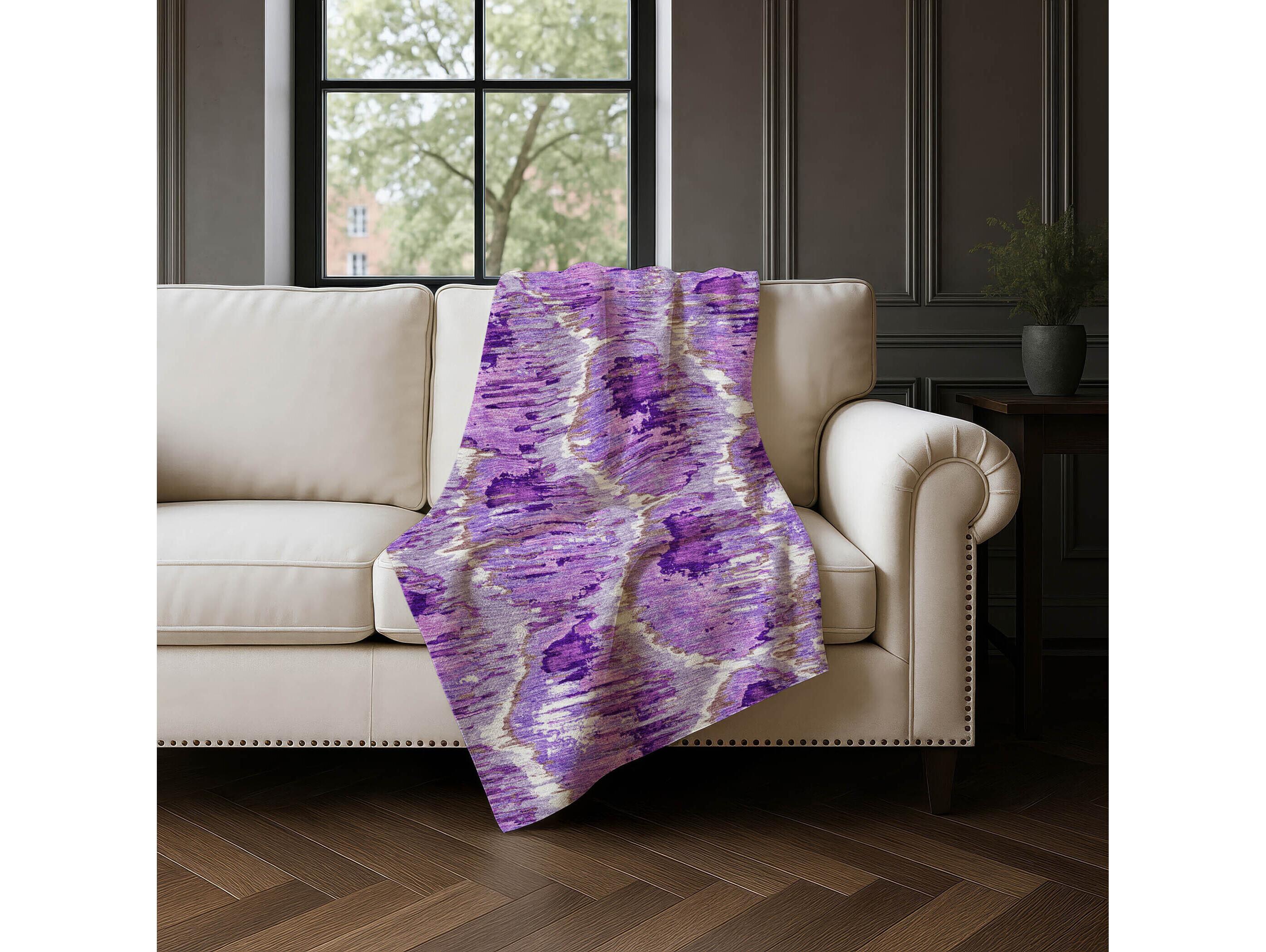 Dalyn Sherpa Purple Polyester Throw