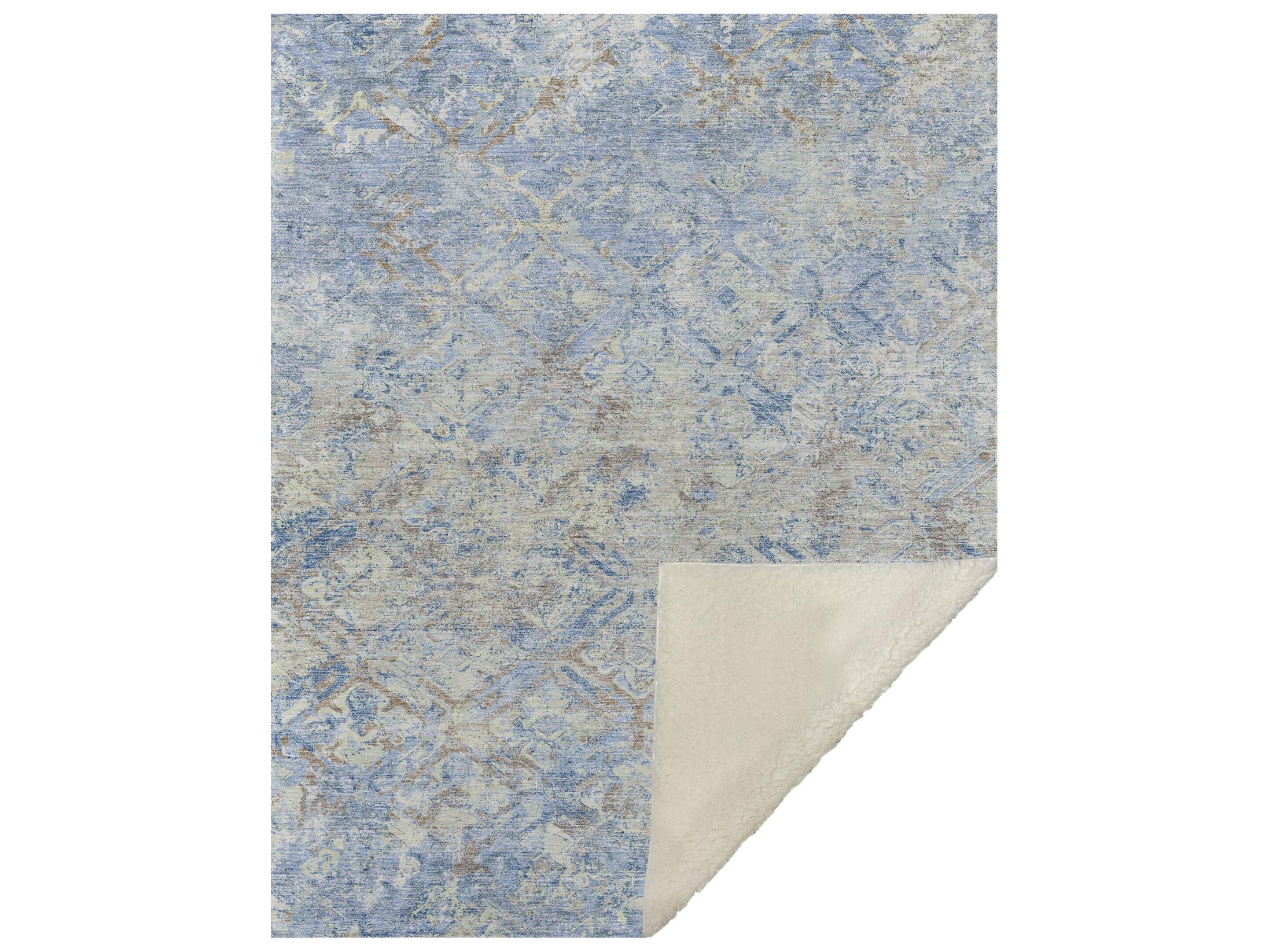 Dalyn Sherpa Blue Polyester Throw