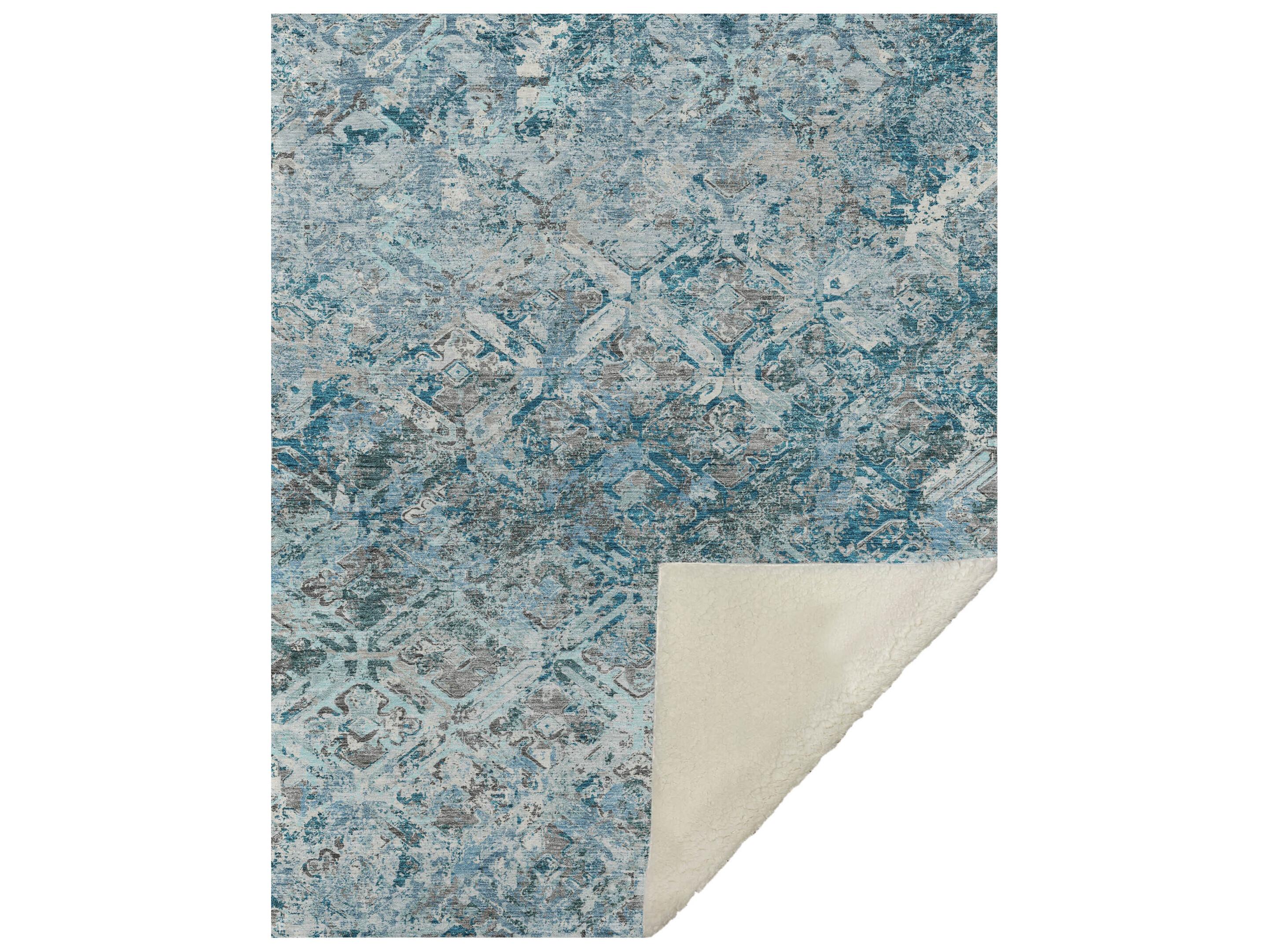 Dalyn Sherpa Teal Polyester Throw