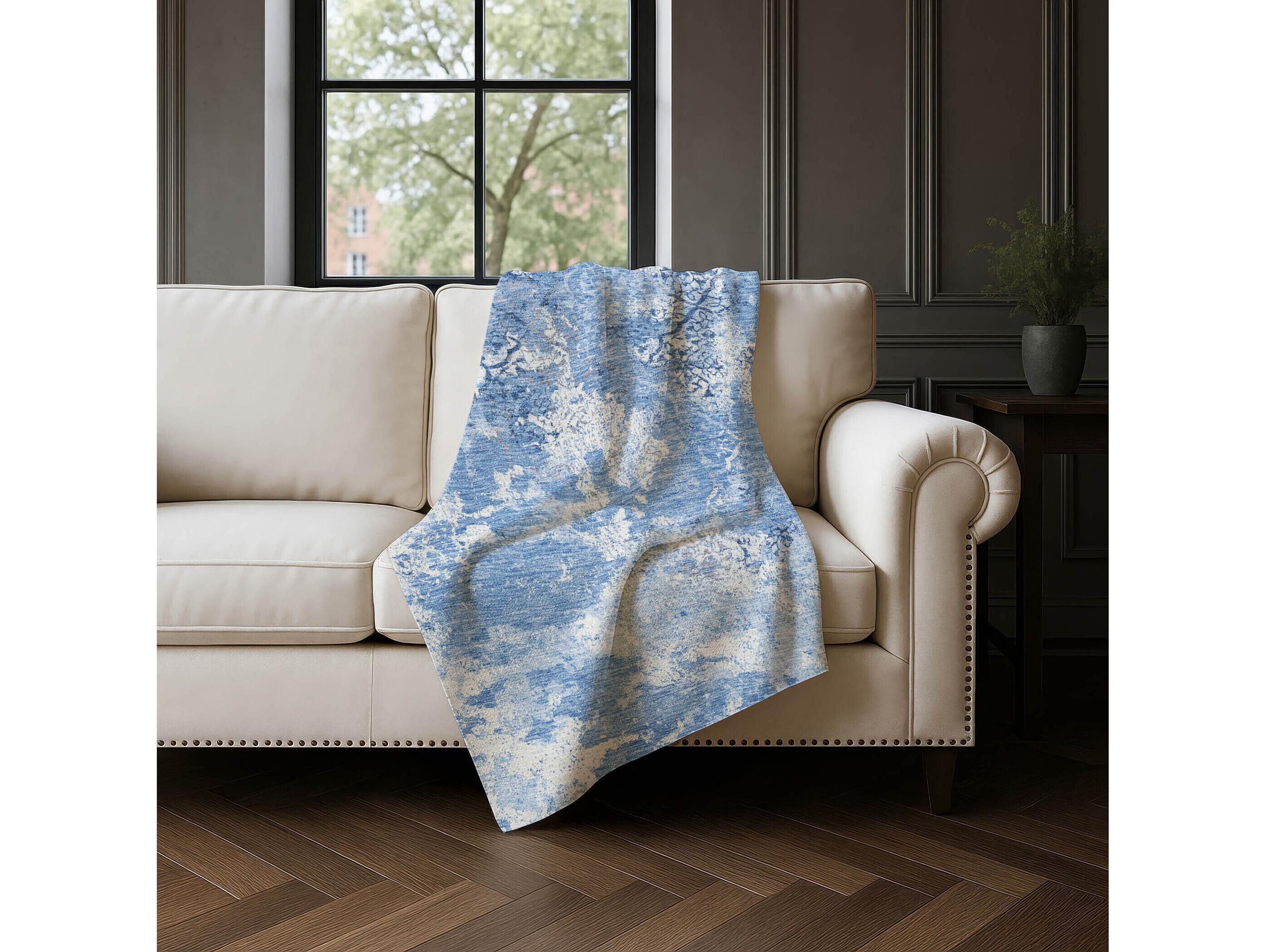 Dalyn Sherpa Blue Polyester Throw