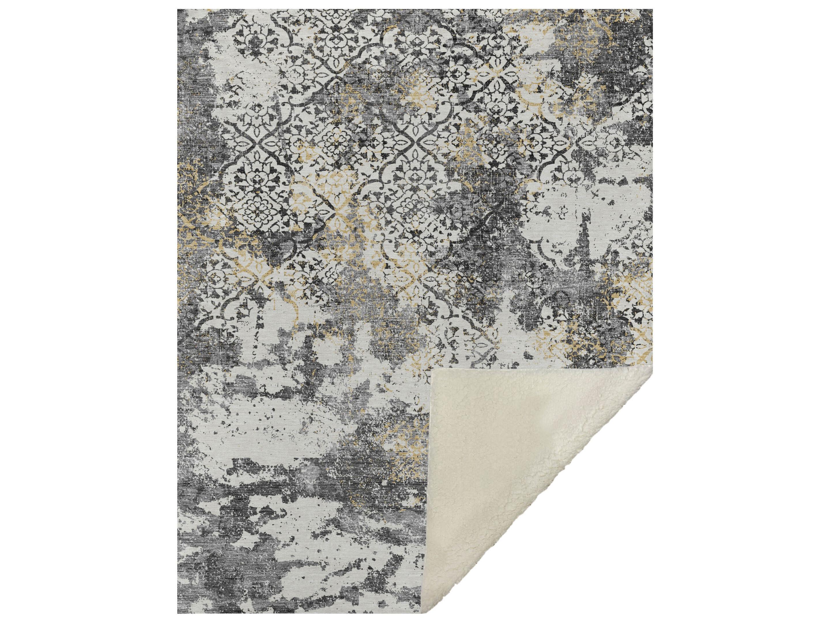 Dalyn Sherpa Gray Polyester Throw