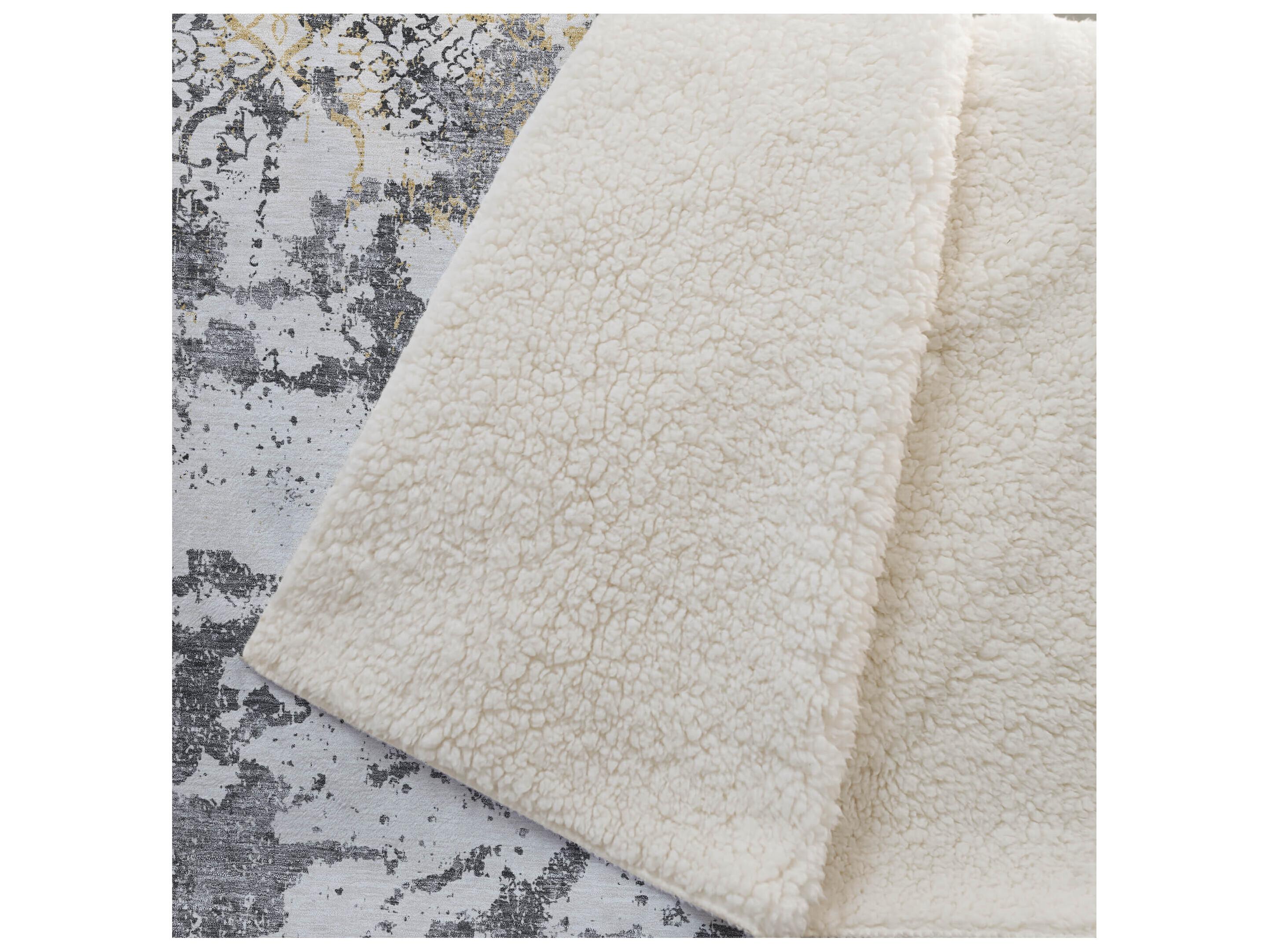 Dalyn Sherpa Gray Polyester Throw