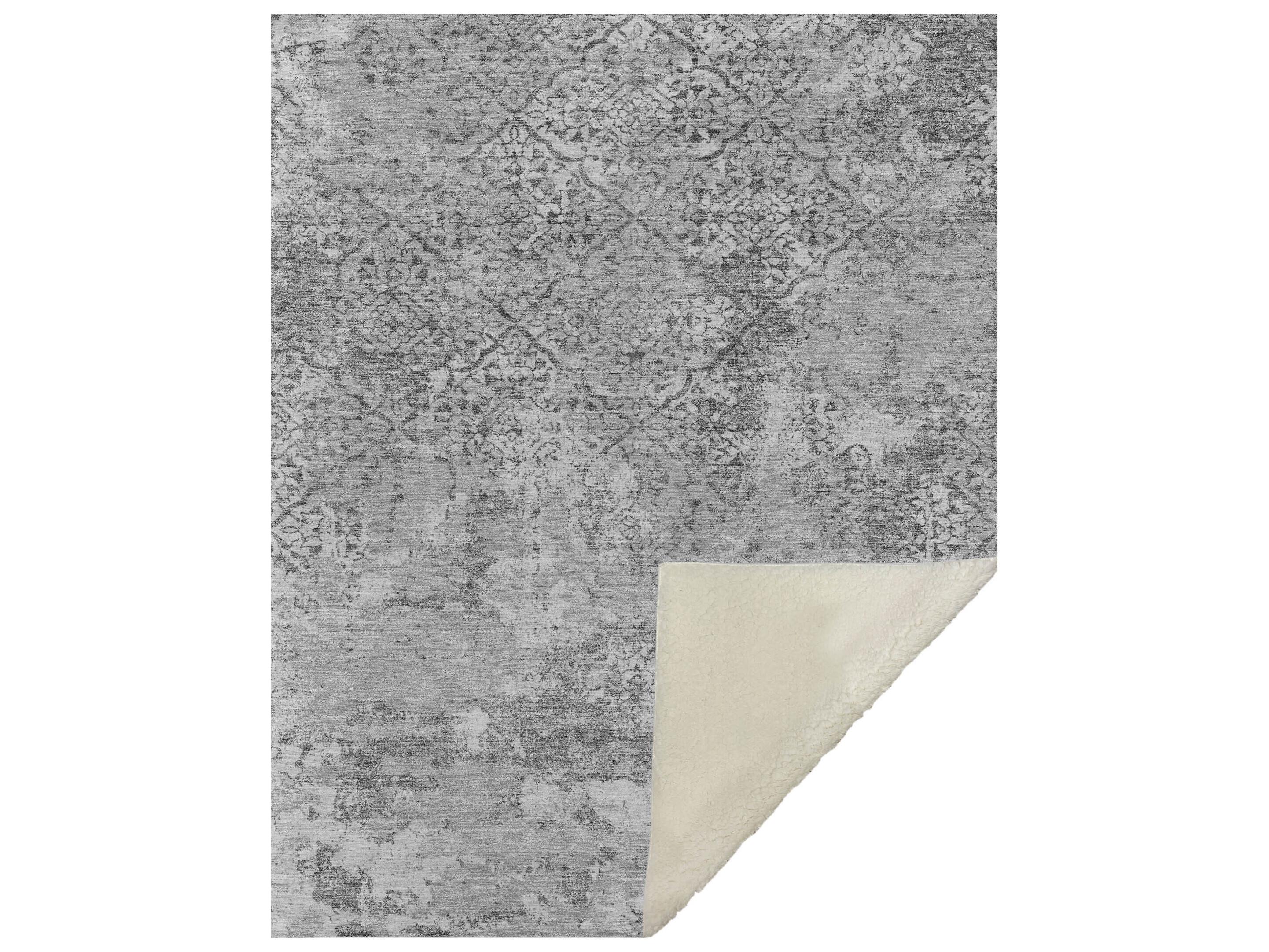 Dalyn Sherpa Gray Polyester Throw