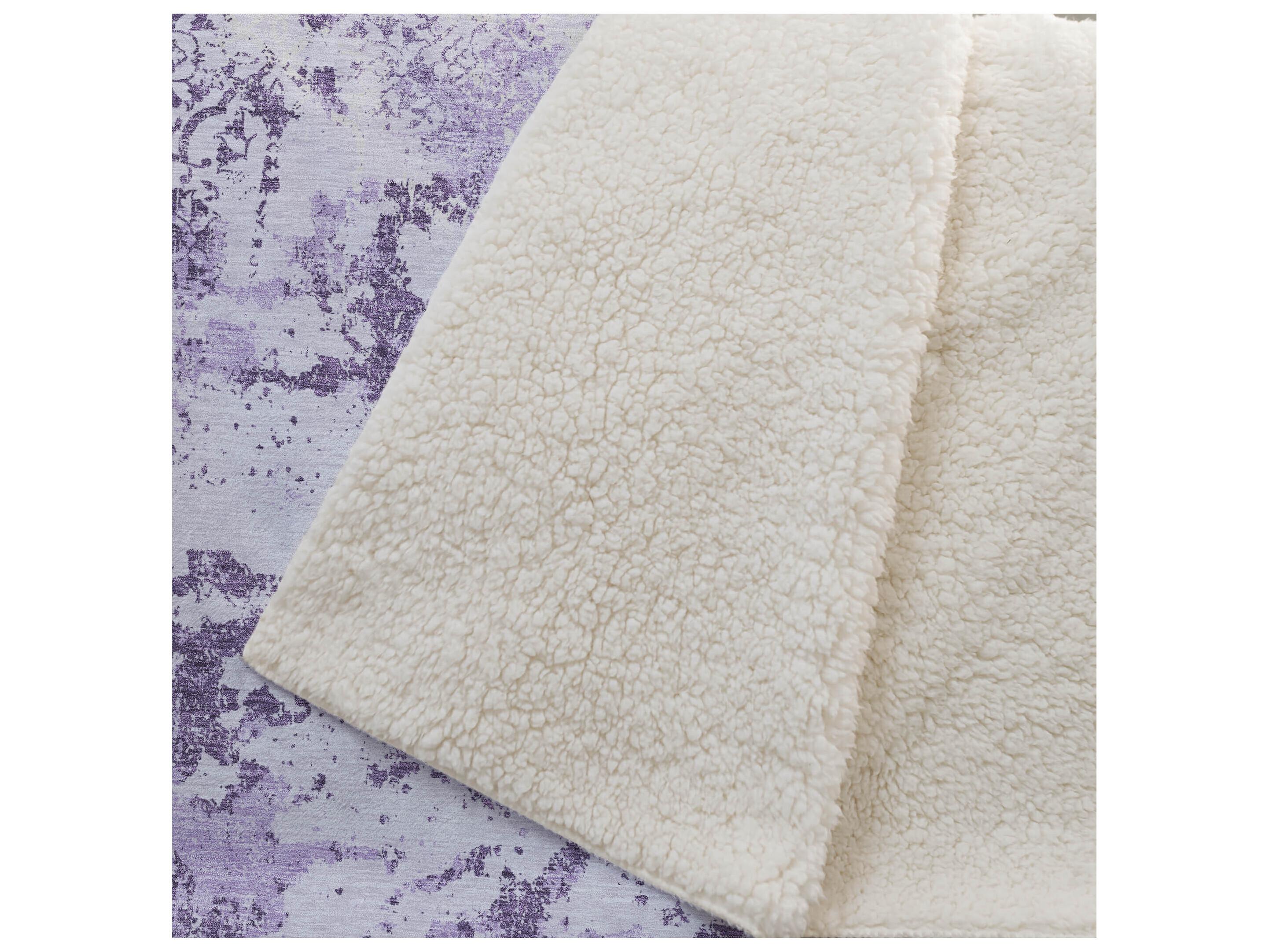 Dalyn Sherpa Purple Polyester Throw