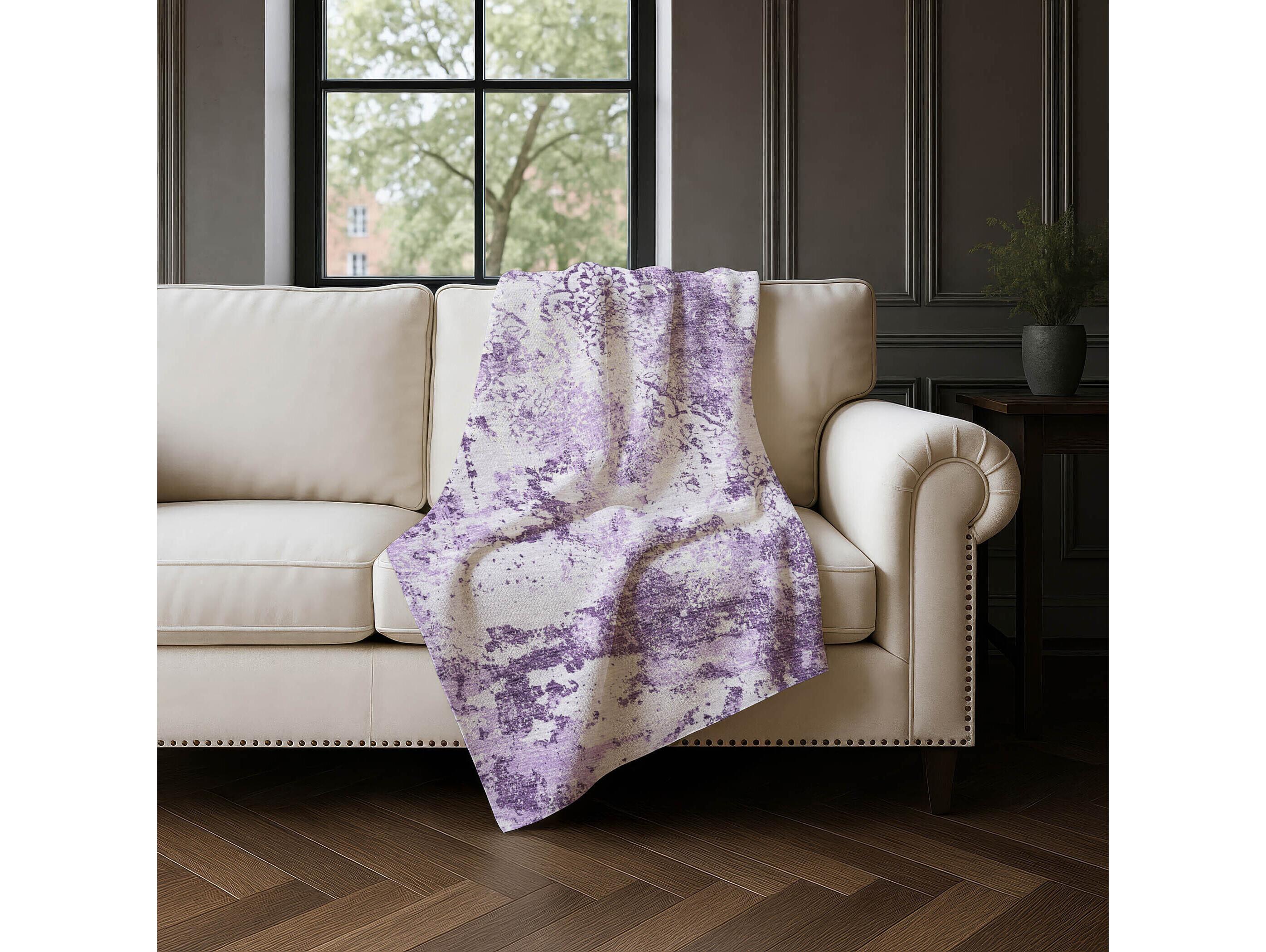 Dalyn Sherpa Purple Polyester Throw