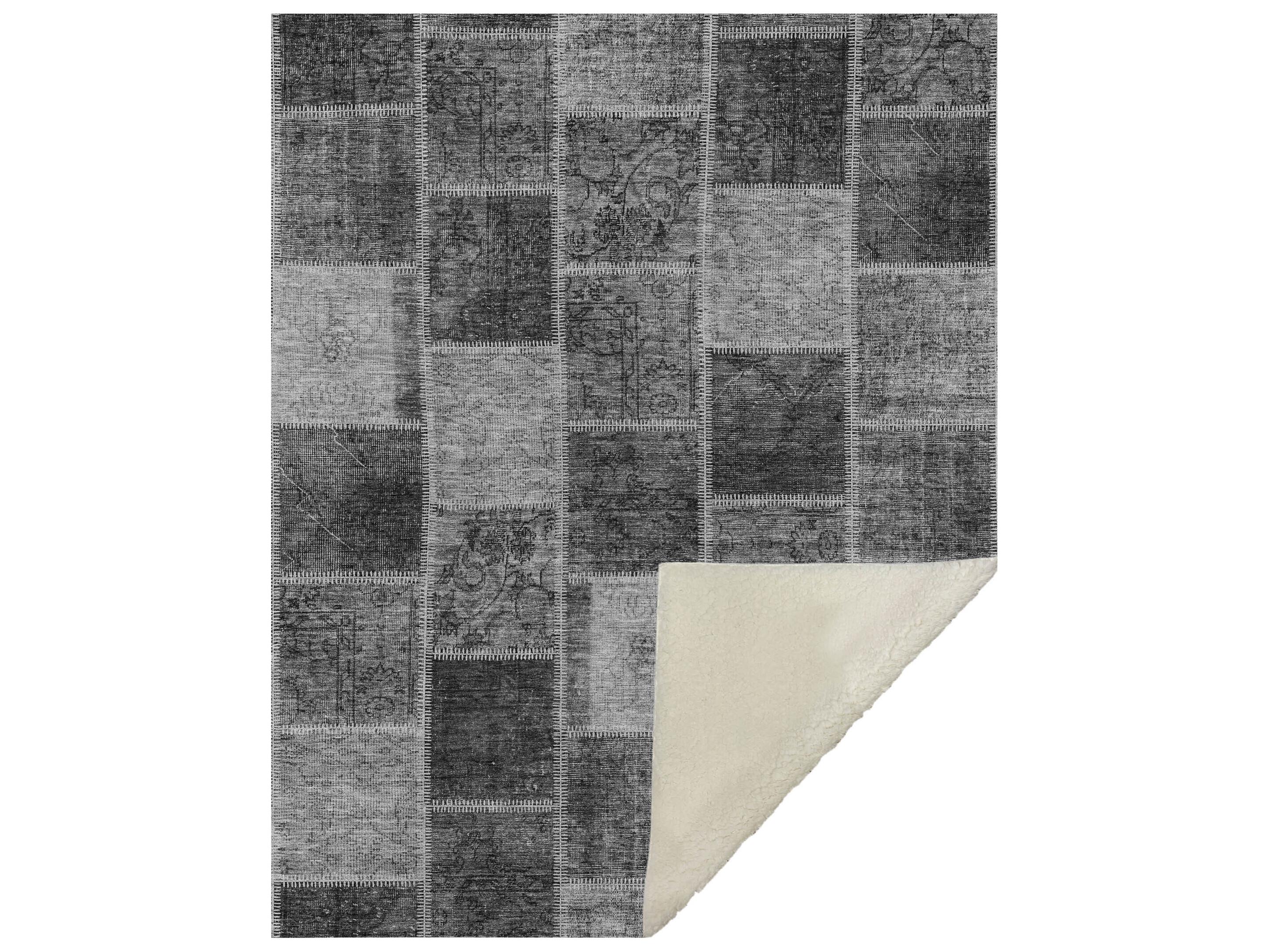 Dalyn Sherpa Gray Polyester Throw