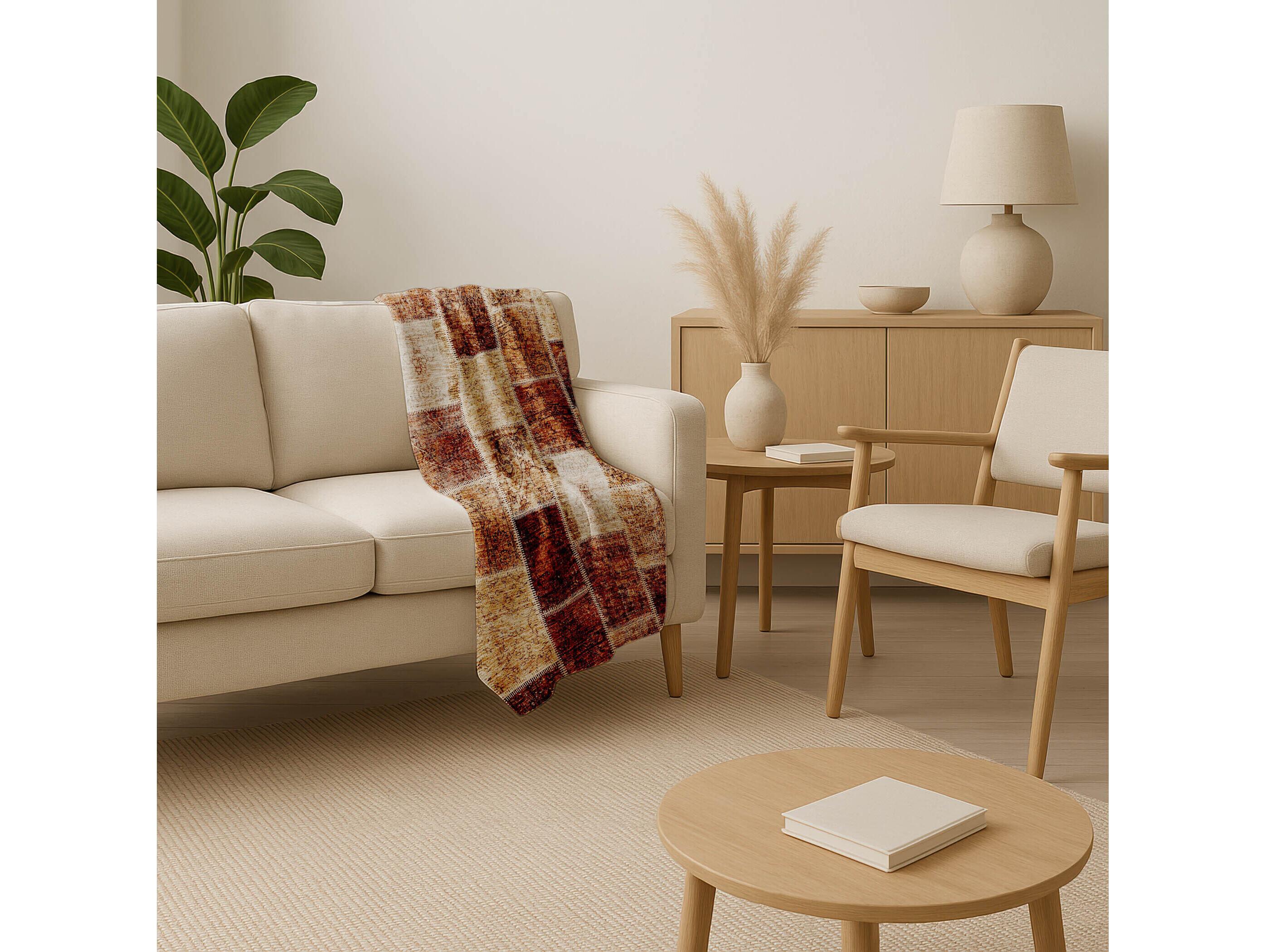 Dalyn Sherpa Orange Polyester Throw