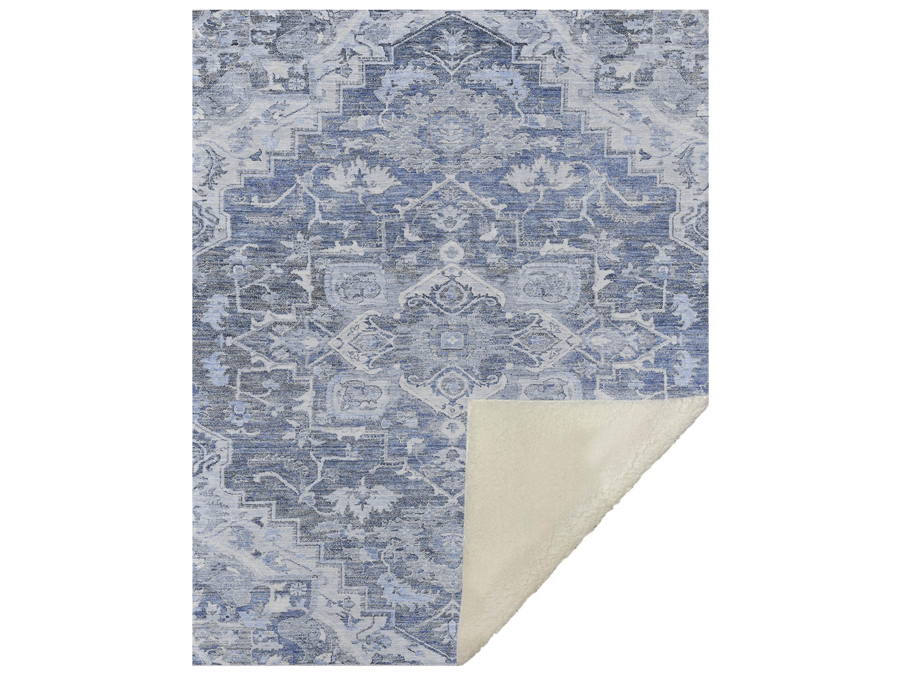 Dalyn Sherpa Blue Polyester Throw