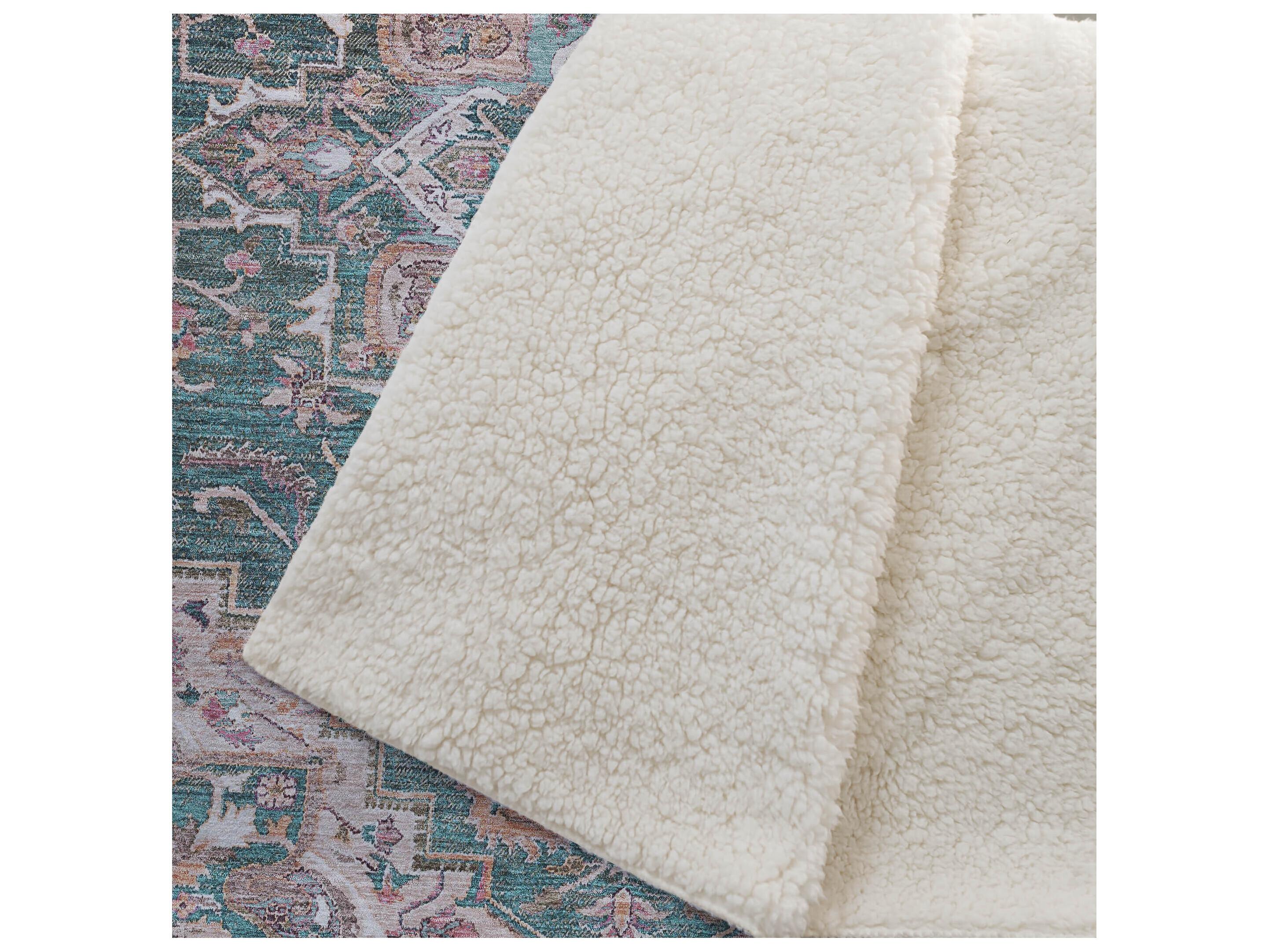 Dalyn Sherpa Green Polyester Throw