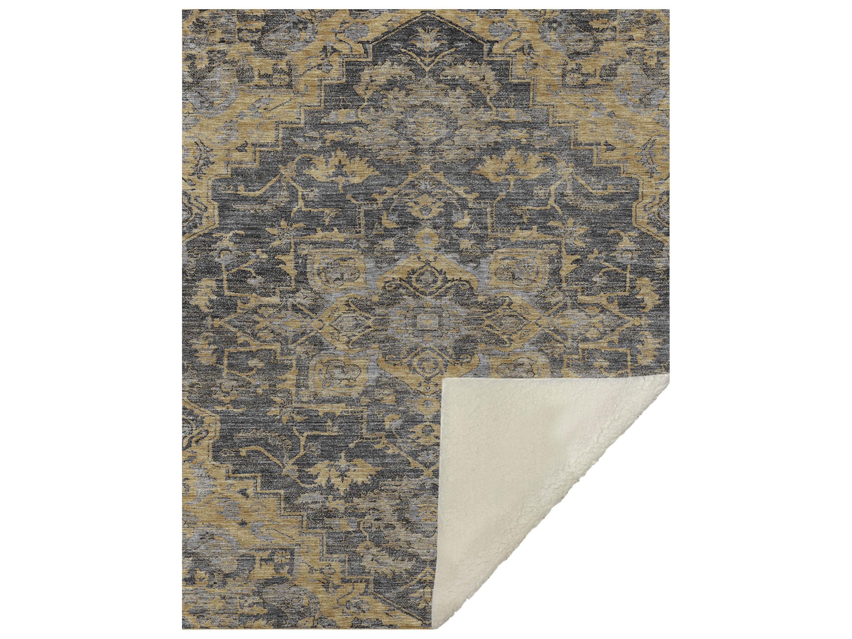 Dalyn Sherpa Gray Polyester Throw