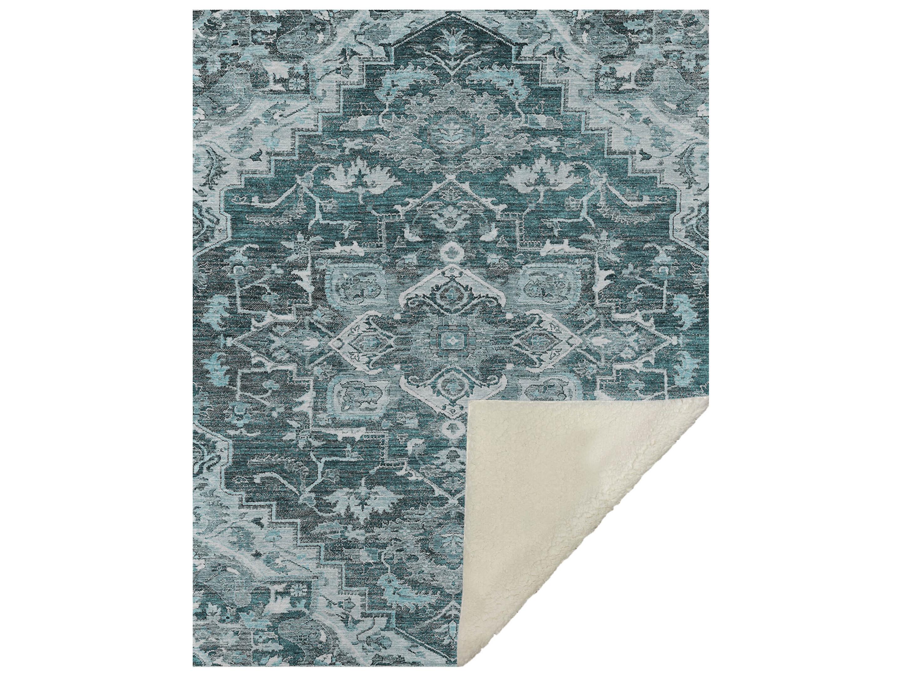 Dalyn Sherpa Teal Polyester Throw