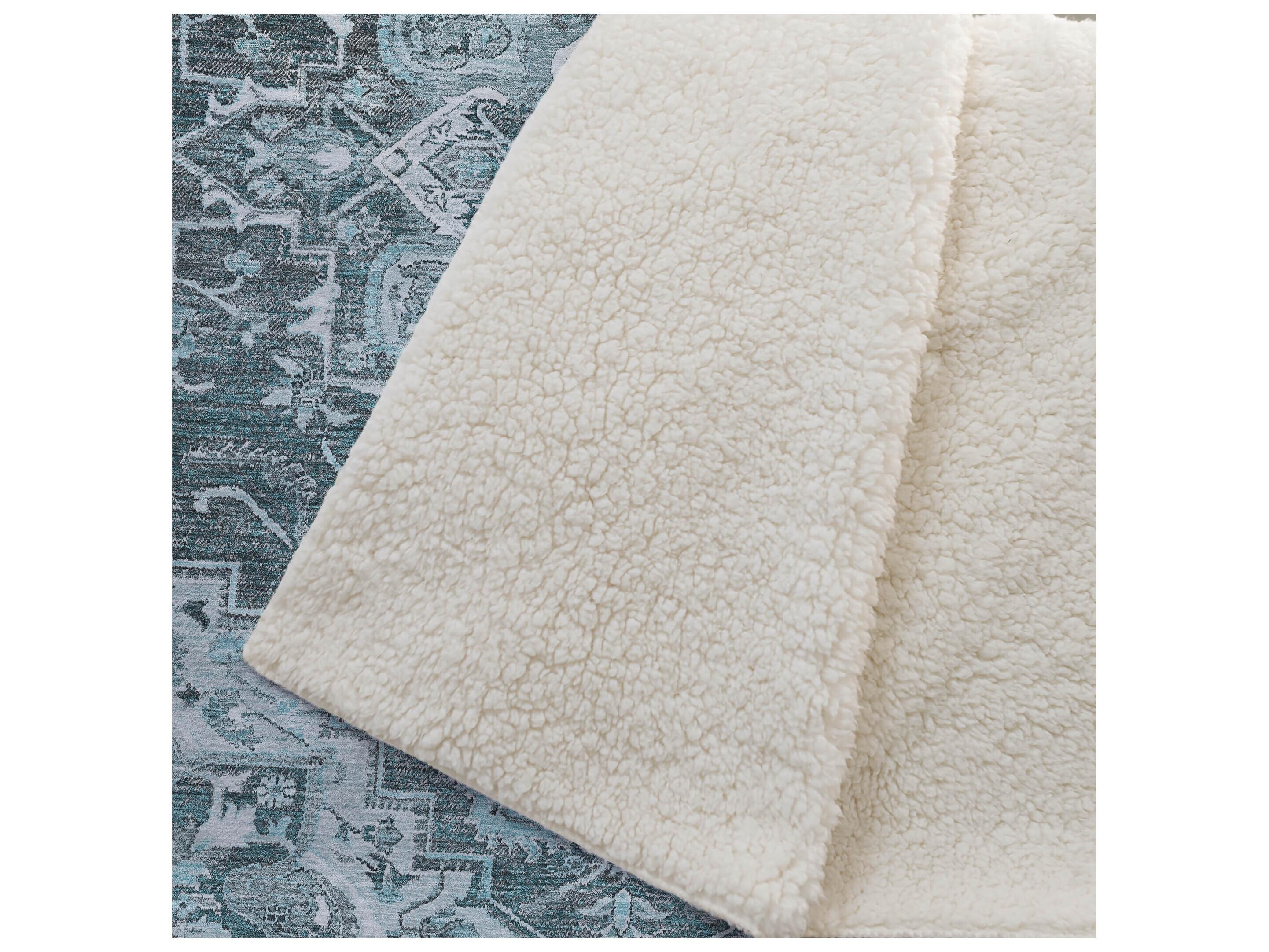 Dalyn Sherpa Teal Polyester Throw