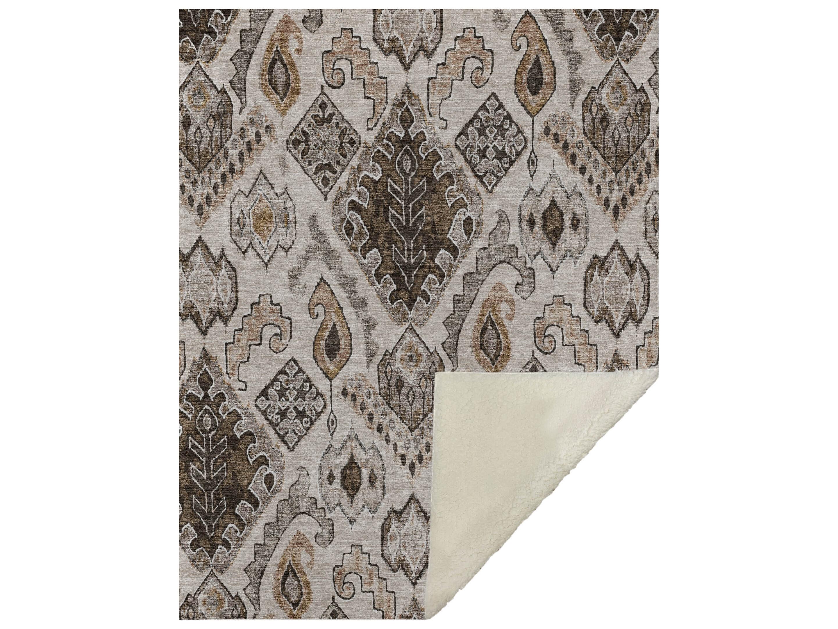 Dalyn Sherpa Brown Polyester Throw