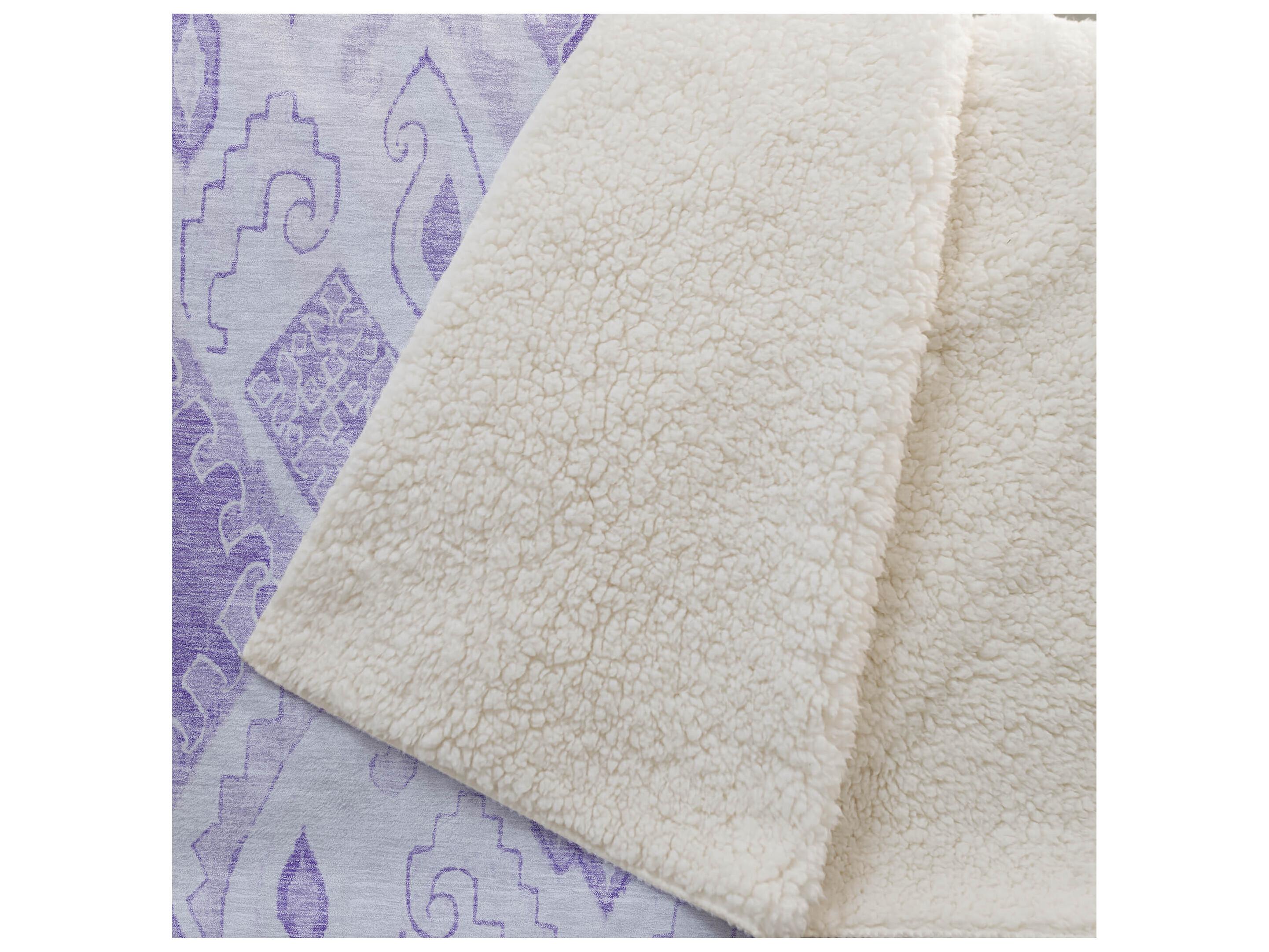 Dalyn Sherpa Purple Polyester Throw