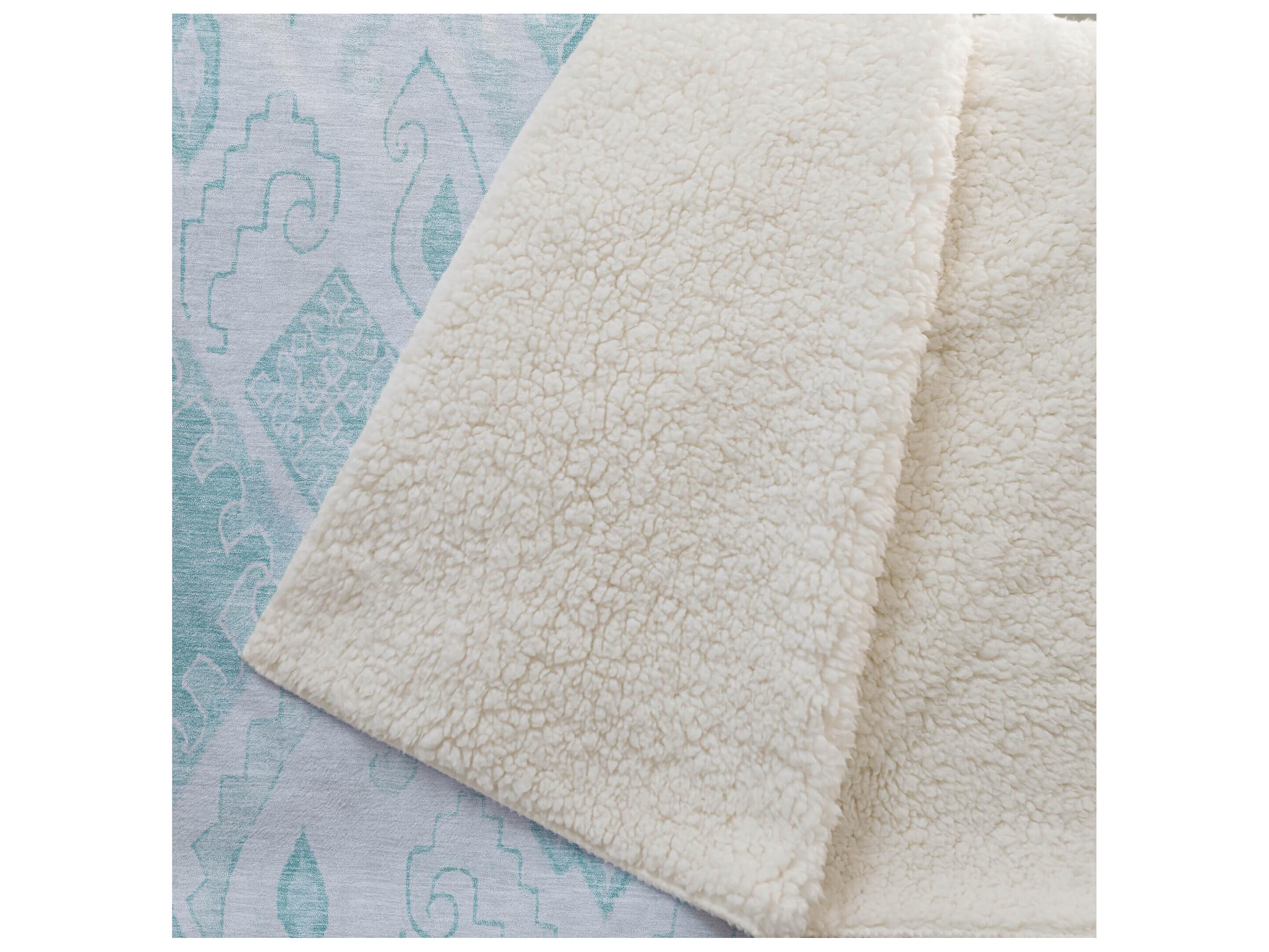 Dalyn Sherpa Teal Polyester Throw
