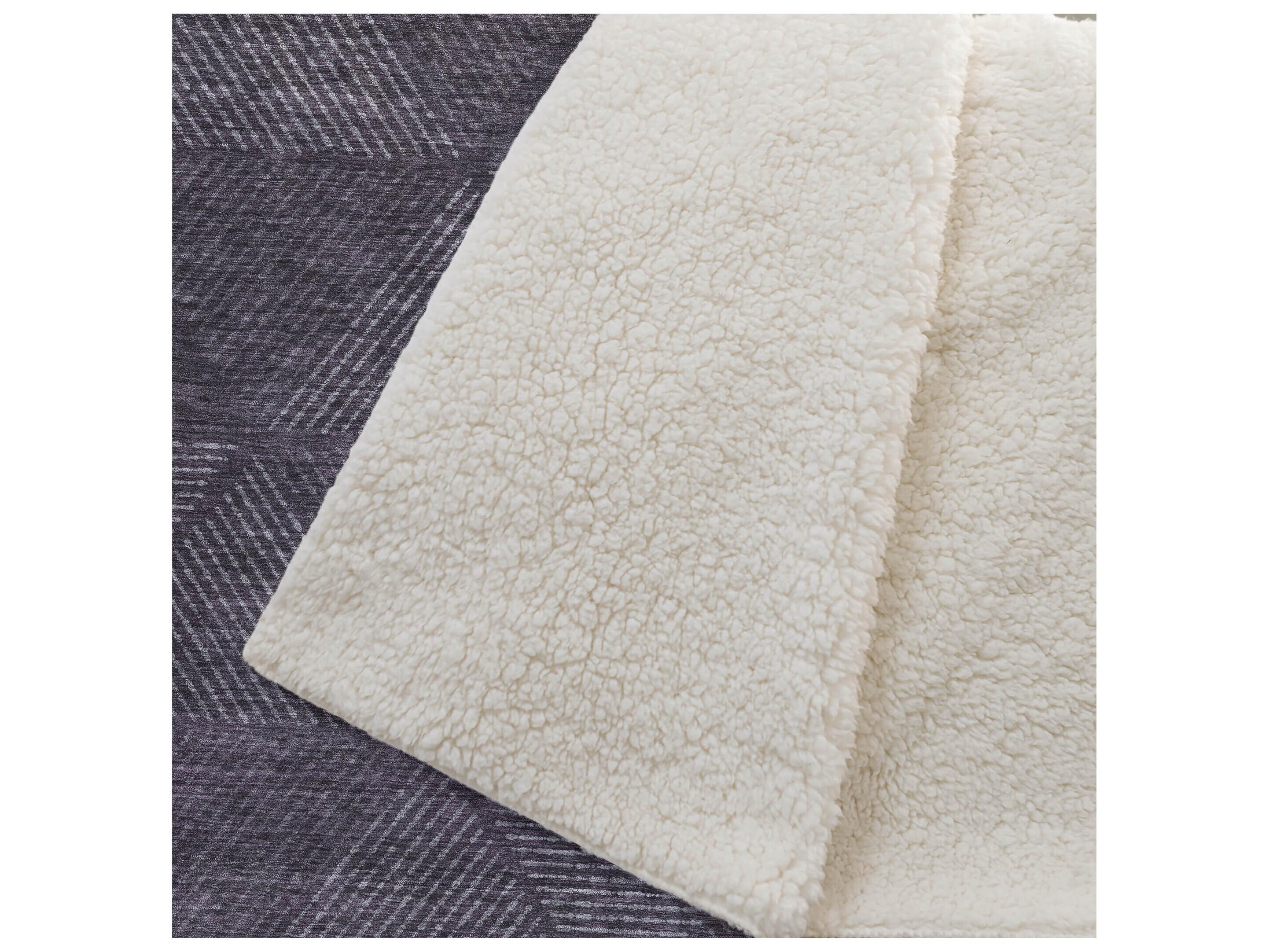 Dalyn Sherpa Purple Polyester Throw